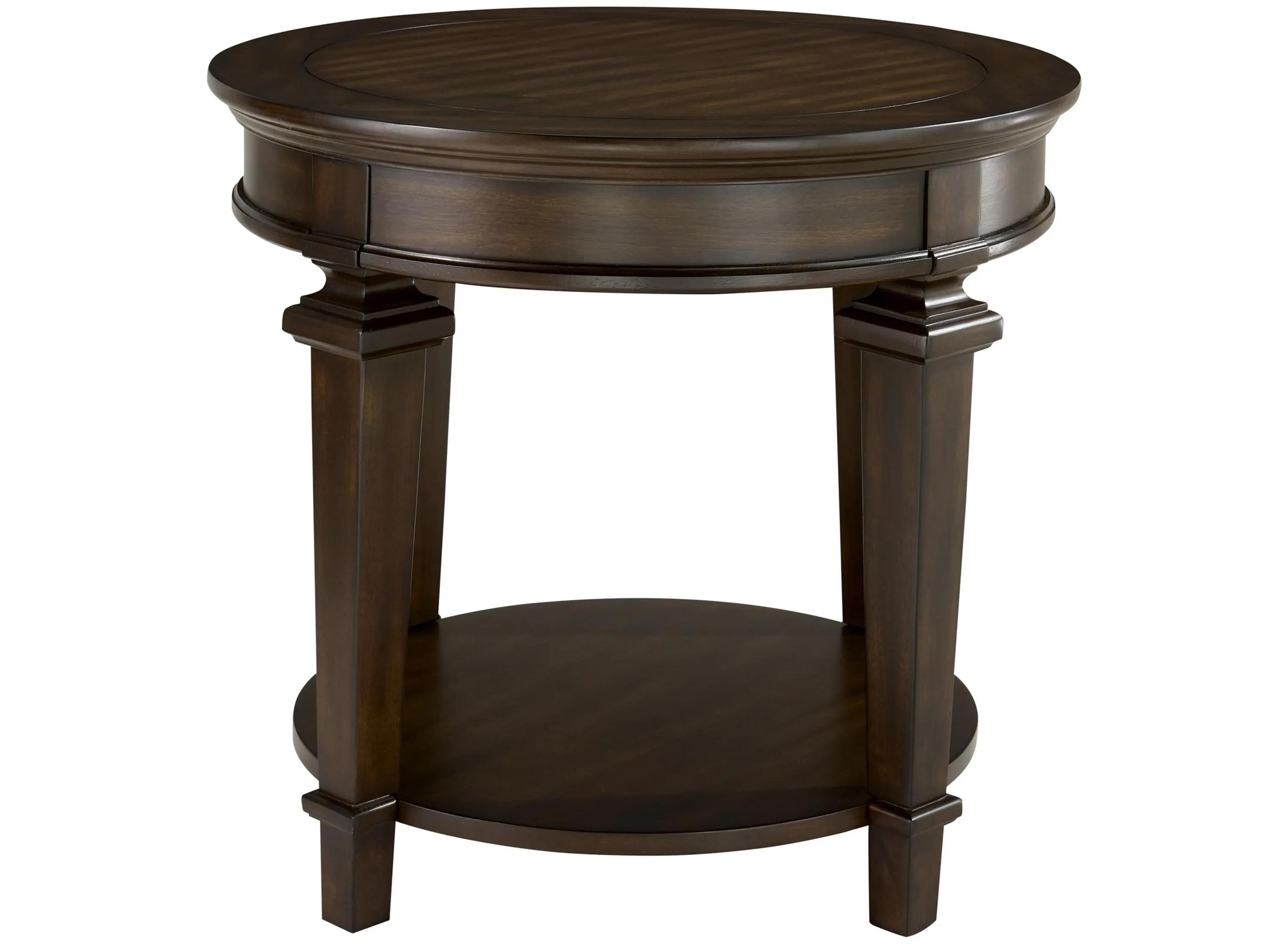 Tobias Espresso Round End Table