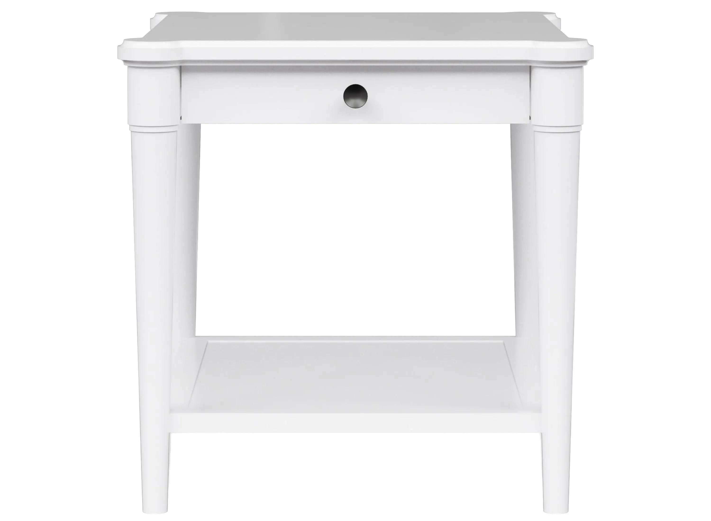 Wilmington White Wood End Table