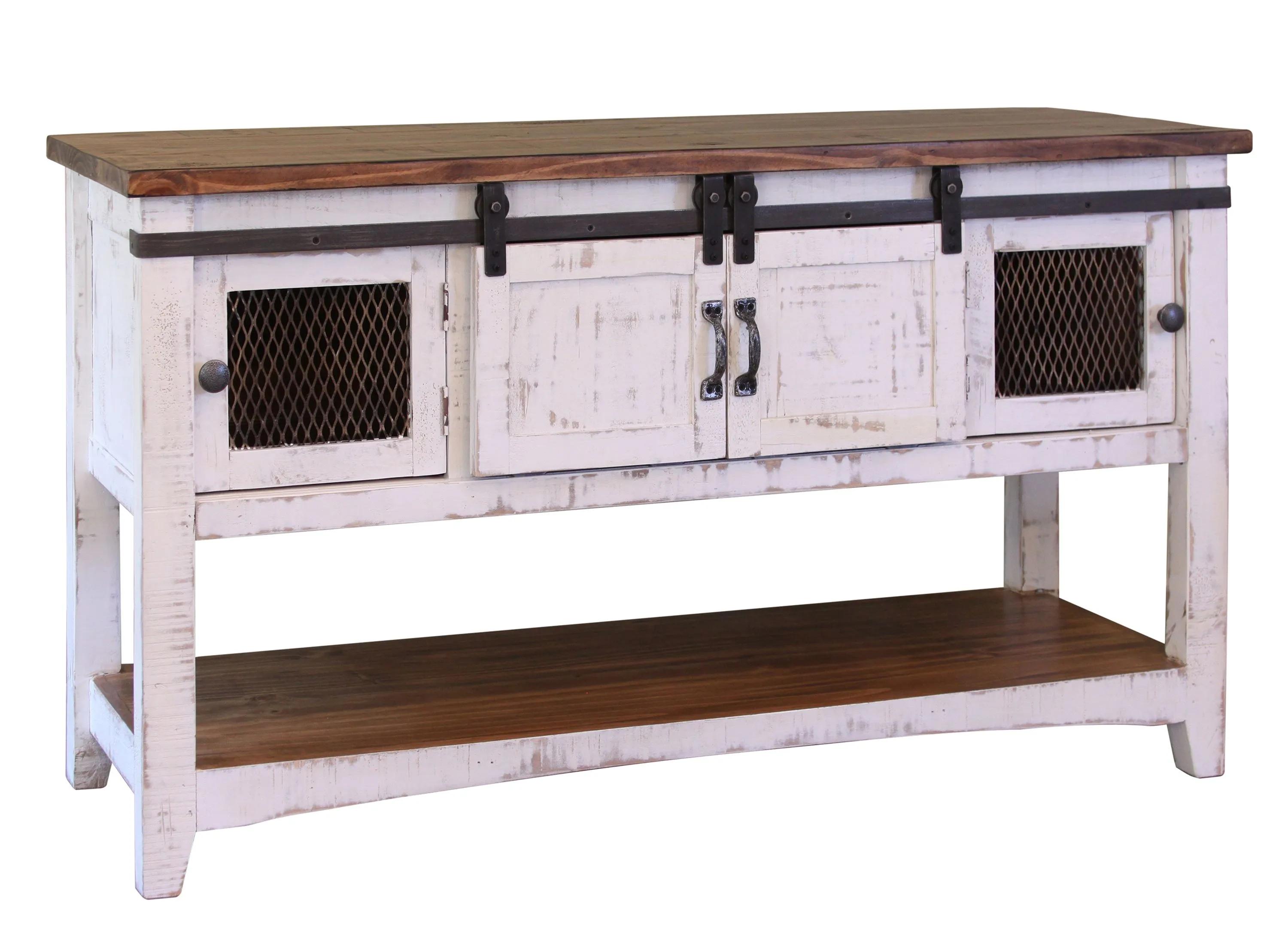 Pueblo White Rectangular Console Table