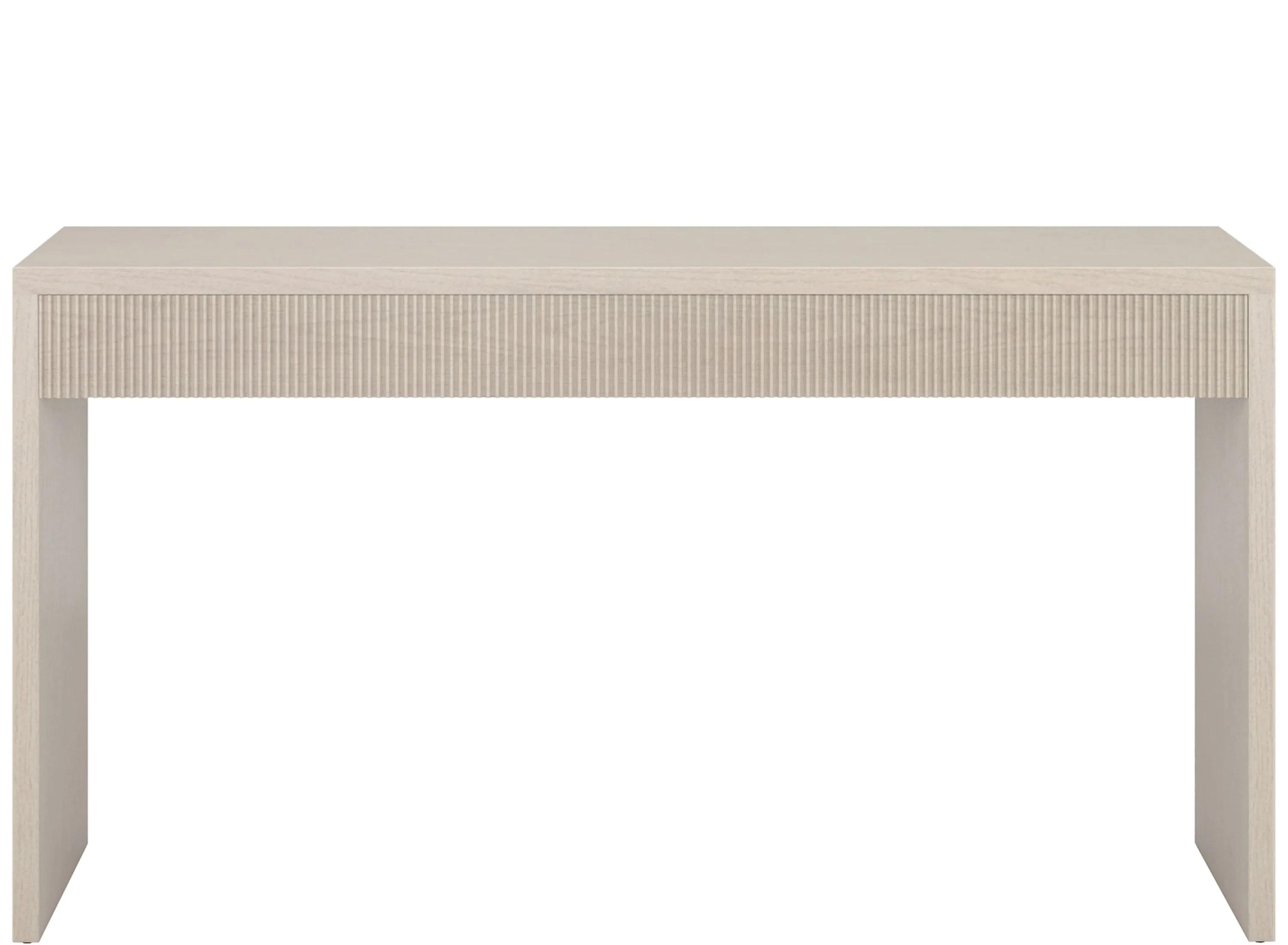 Hudson & Canal Lawrence 55" Wood Fluted Rectangular Console Table - Alder White