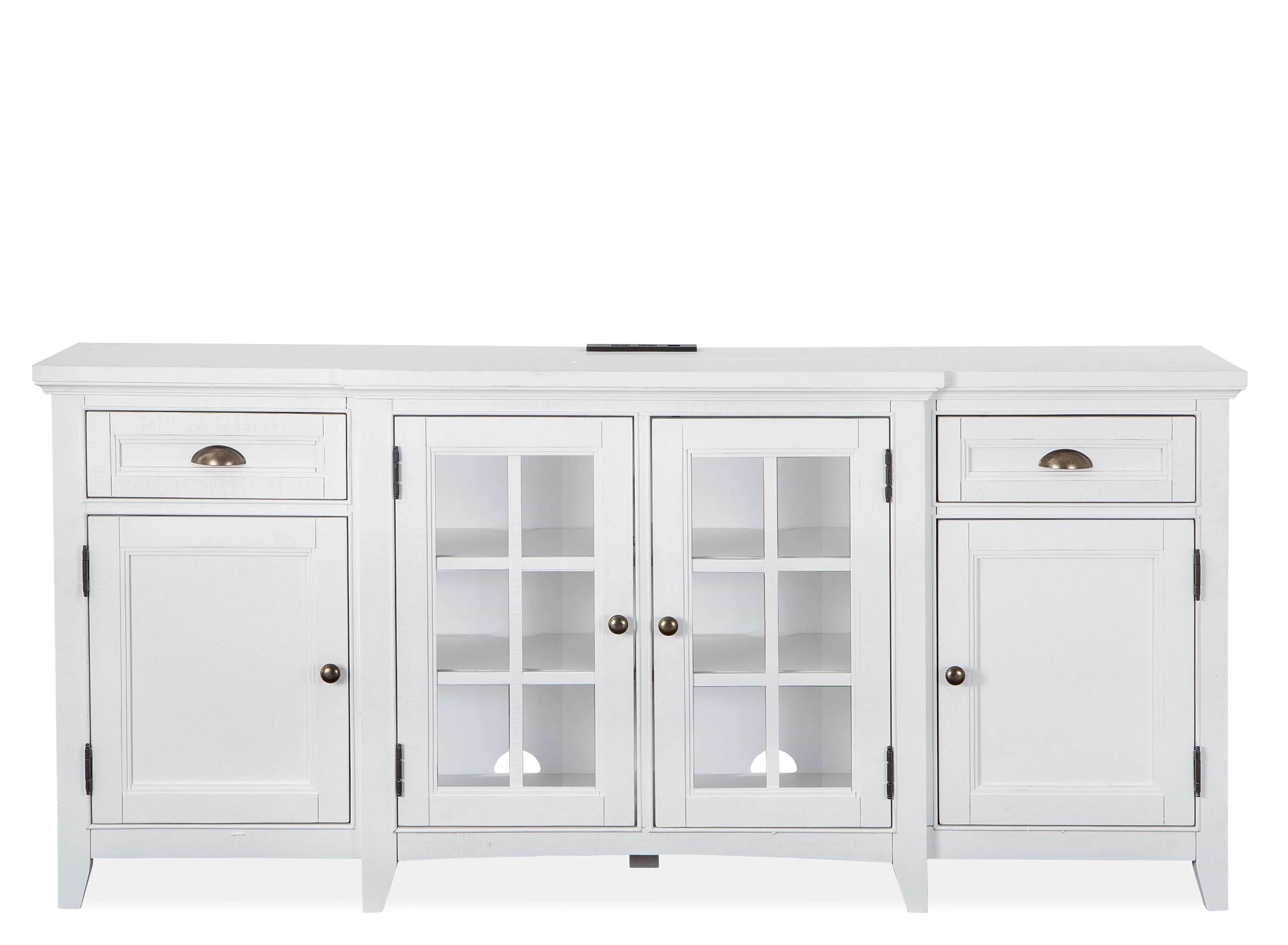 Egret Bay Chalk White Wood 70" TV Stand
