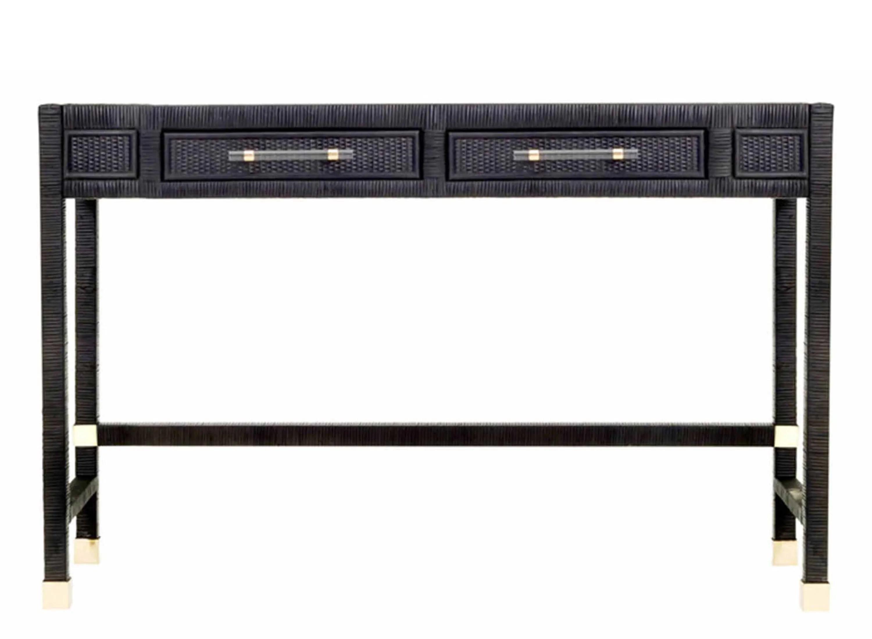 Amara Charcoal Rattan Home Office Set