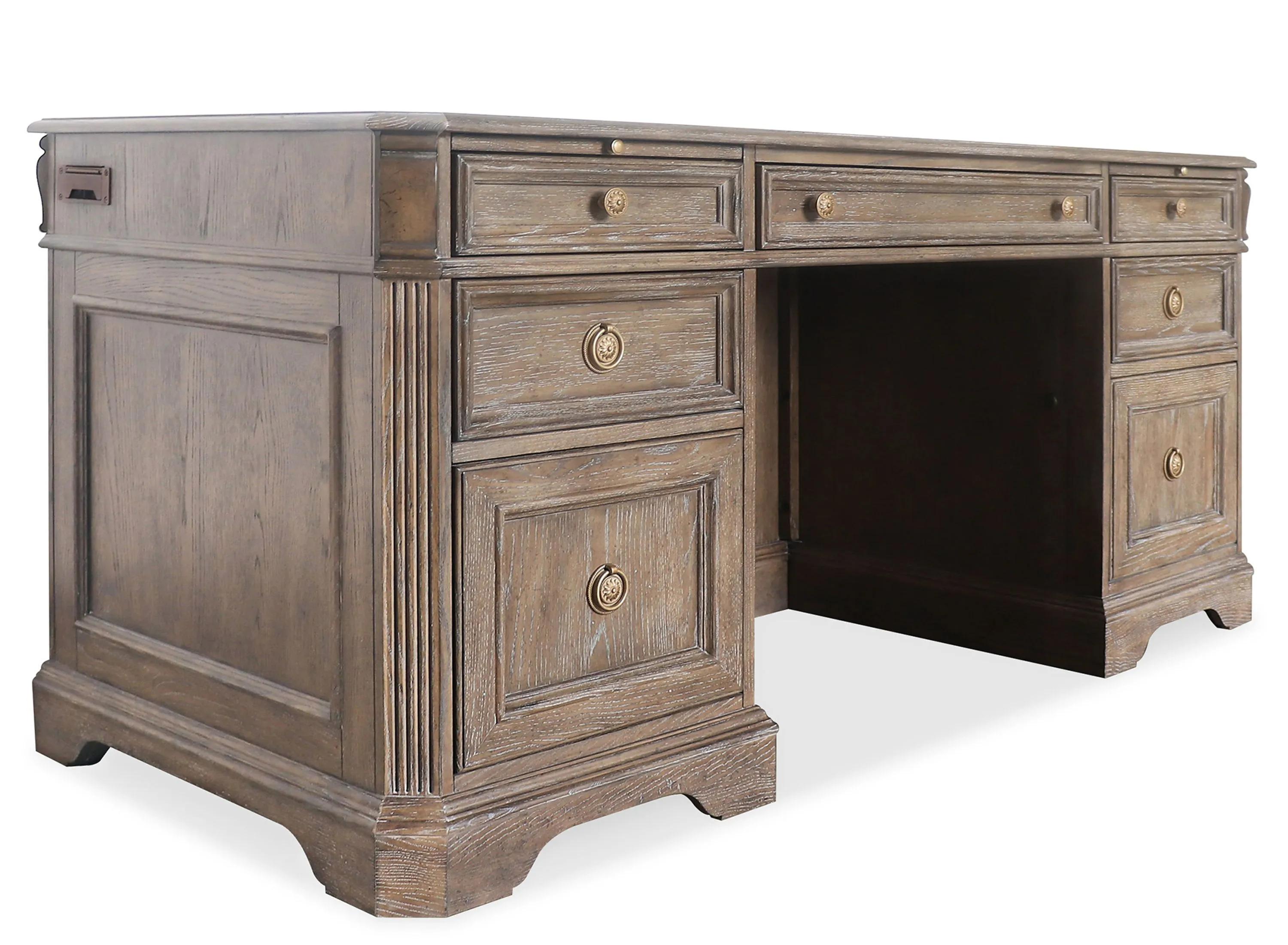 Sutter Distressed Medium Clear Oak Junior Executive Desk