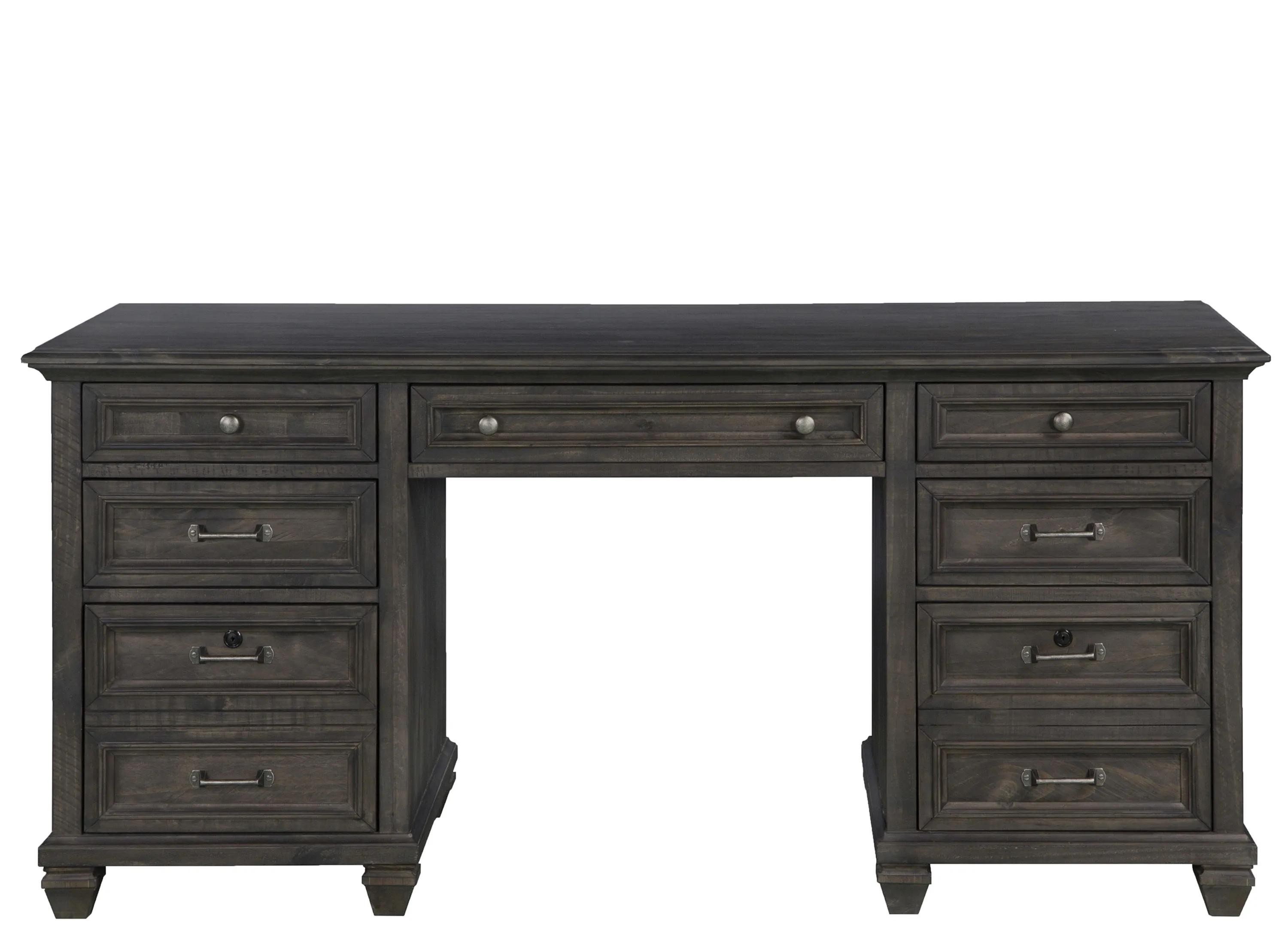 Kensington Place Weathered Charcoal Executive Desk