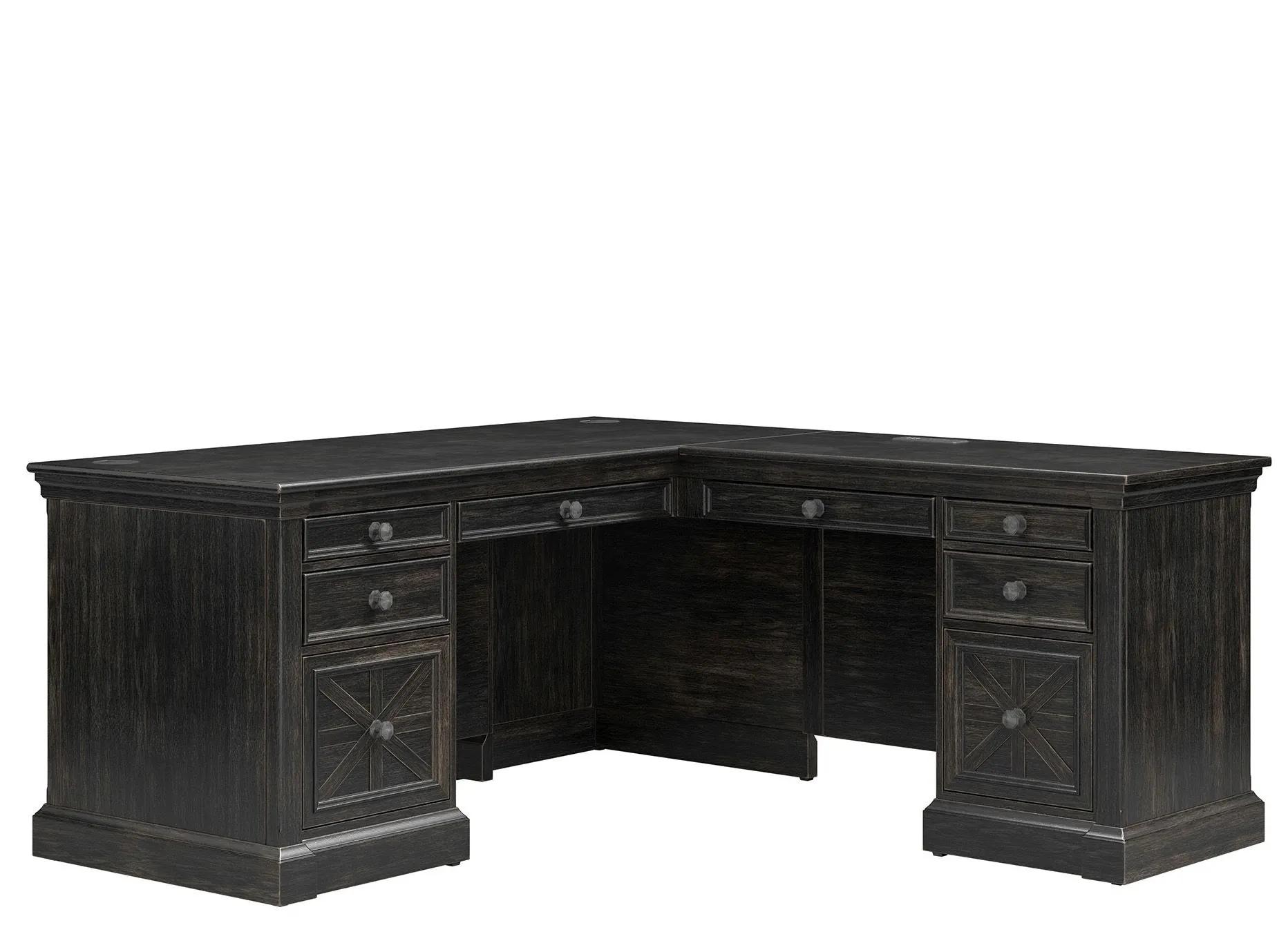 Kingston Traditional Wood L-Desk & Return