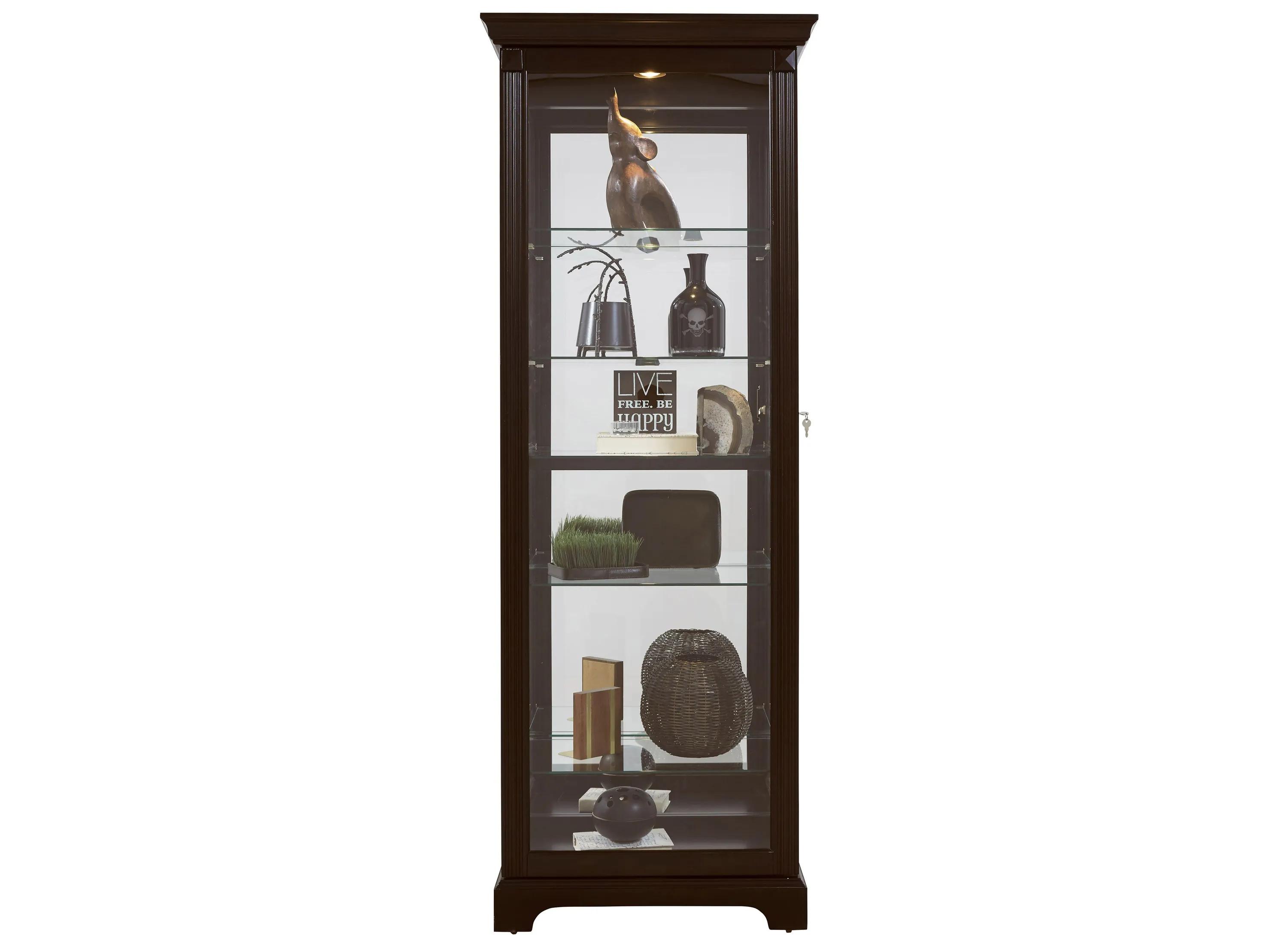 Milligan Locking Slide Door Curio Cabinet