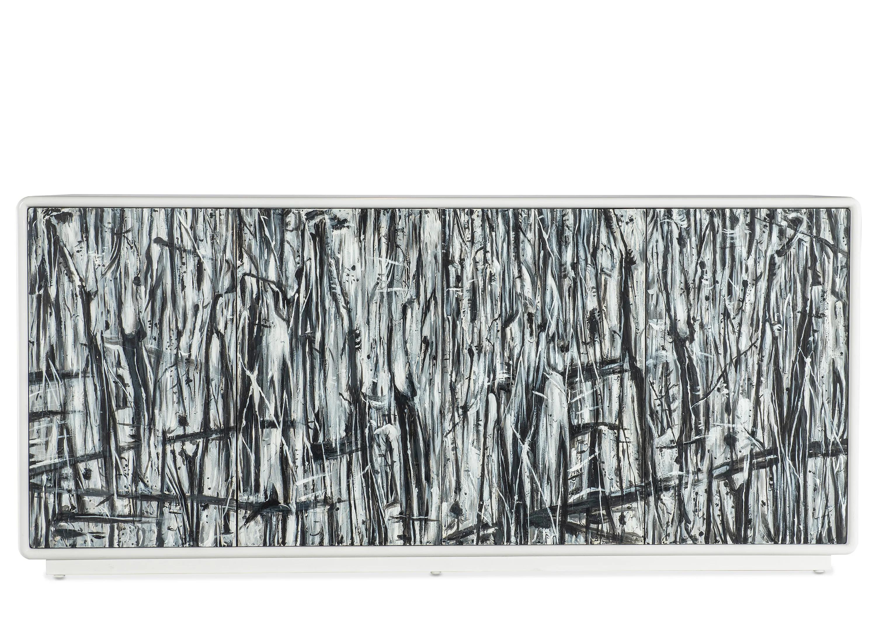 Melange White And Black Graffitio Credenza