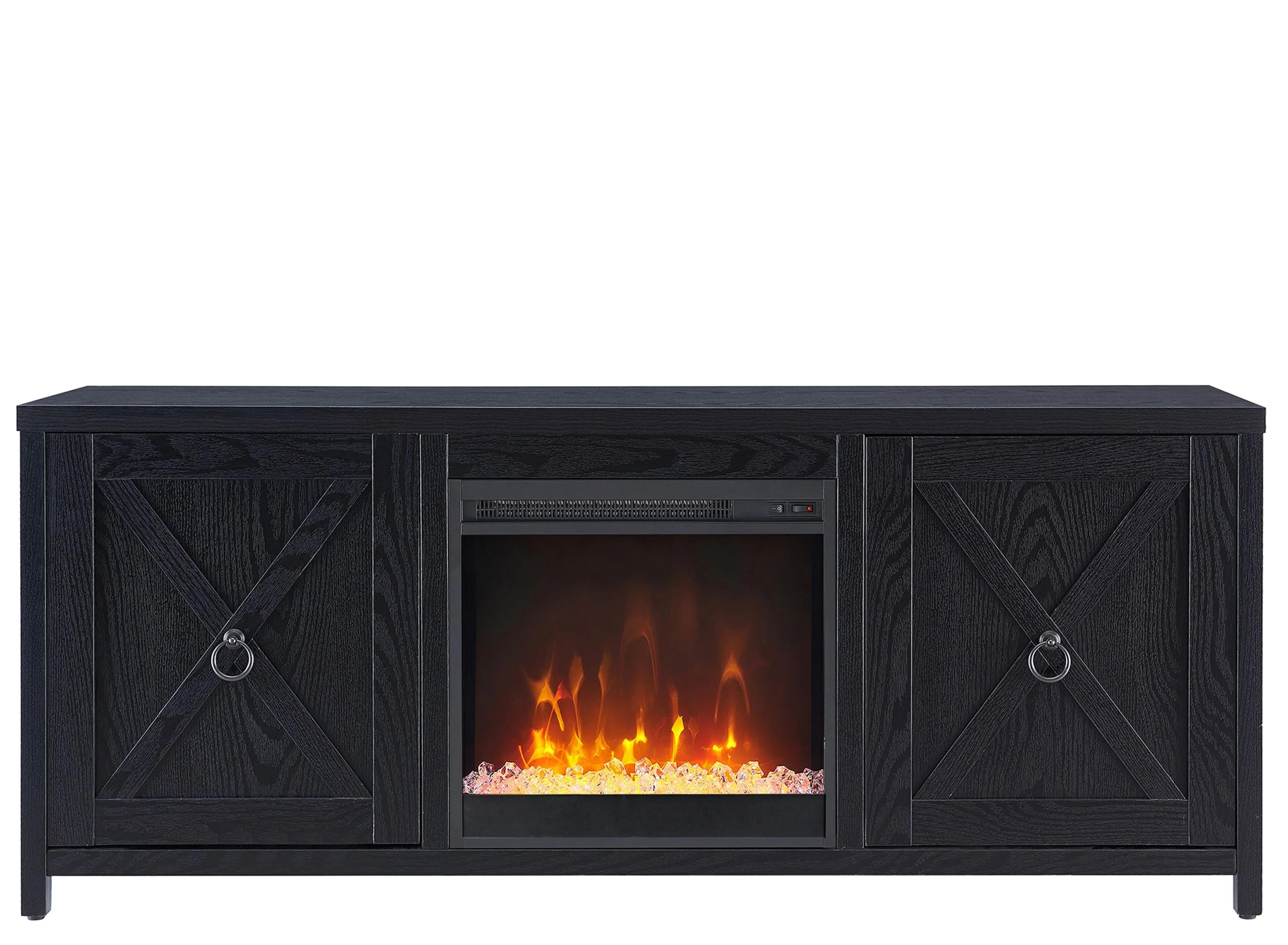 Taylor 58 TV Stand with Crystal Fireplace Insert