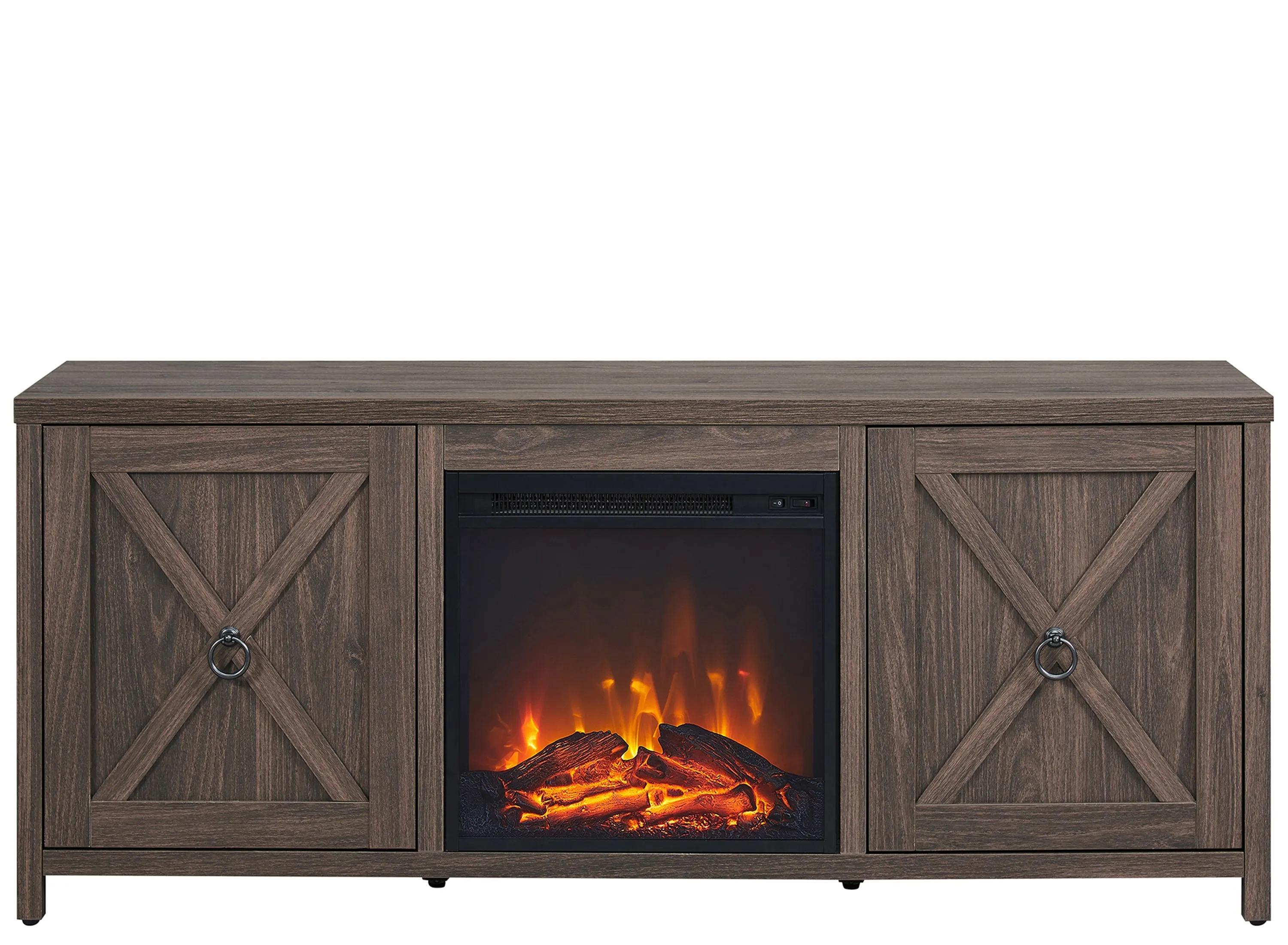 Taylor 58 TV Stand with Log Fireplace Insert