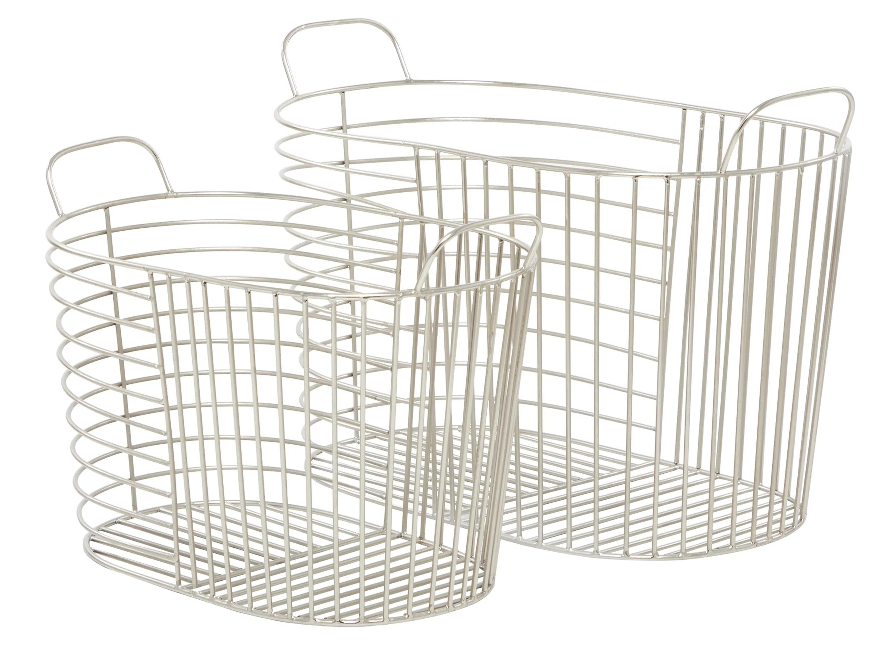 Ivy Collection Metal Storage Baskets - Set of 2