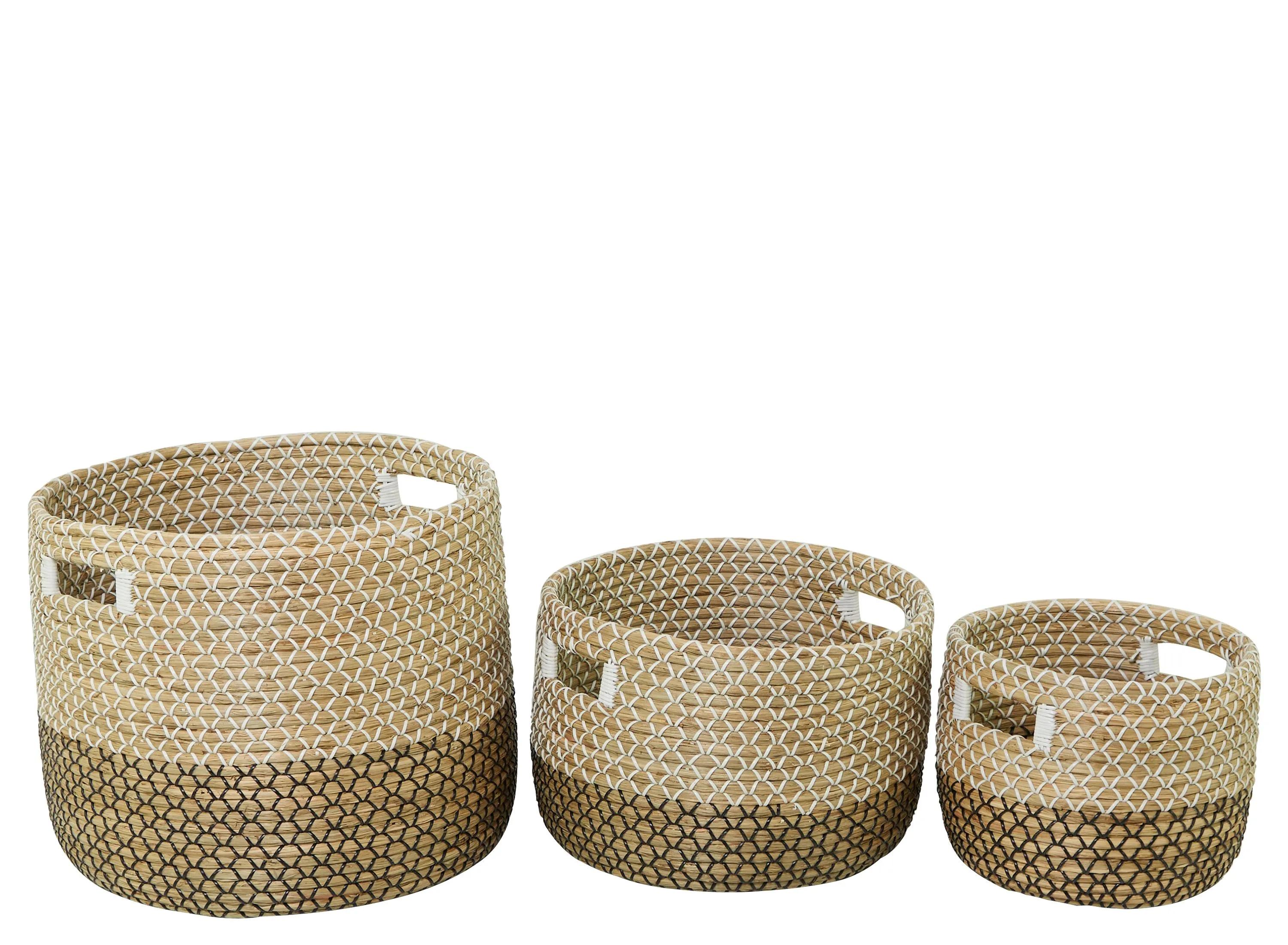 Ivy Collection Seagrass Storage Baskets - Set of 3