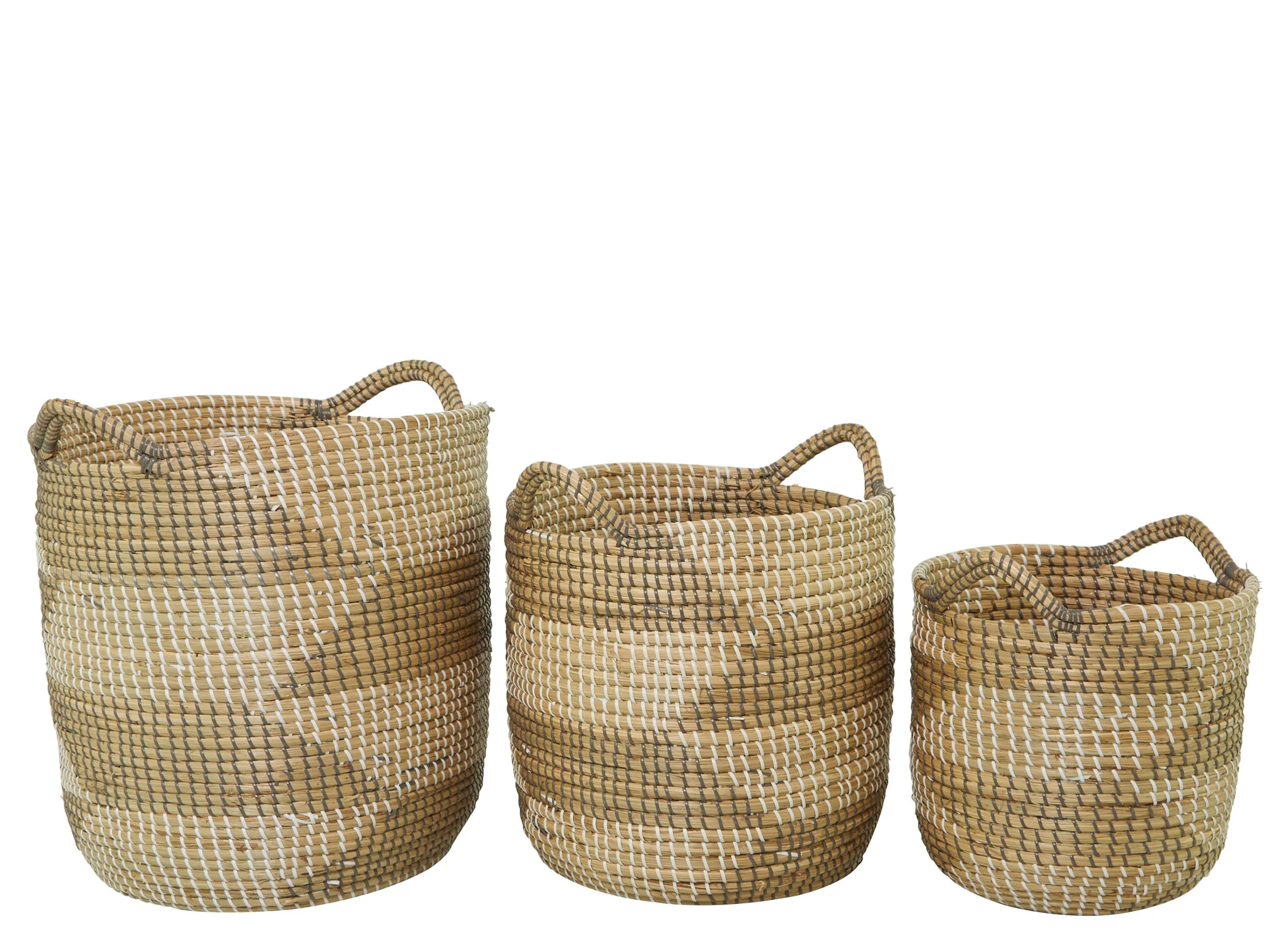 Ivy Collection Seagrass Storage Baskets - Set of 3