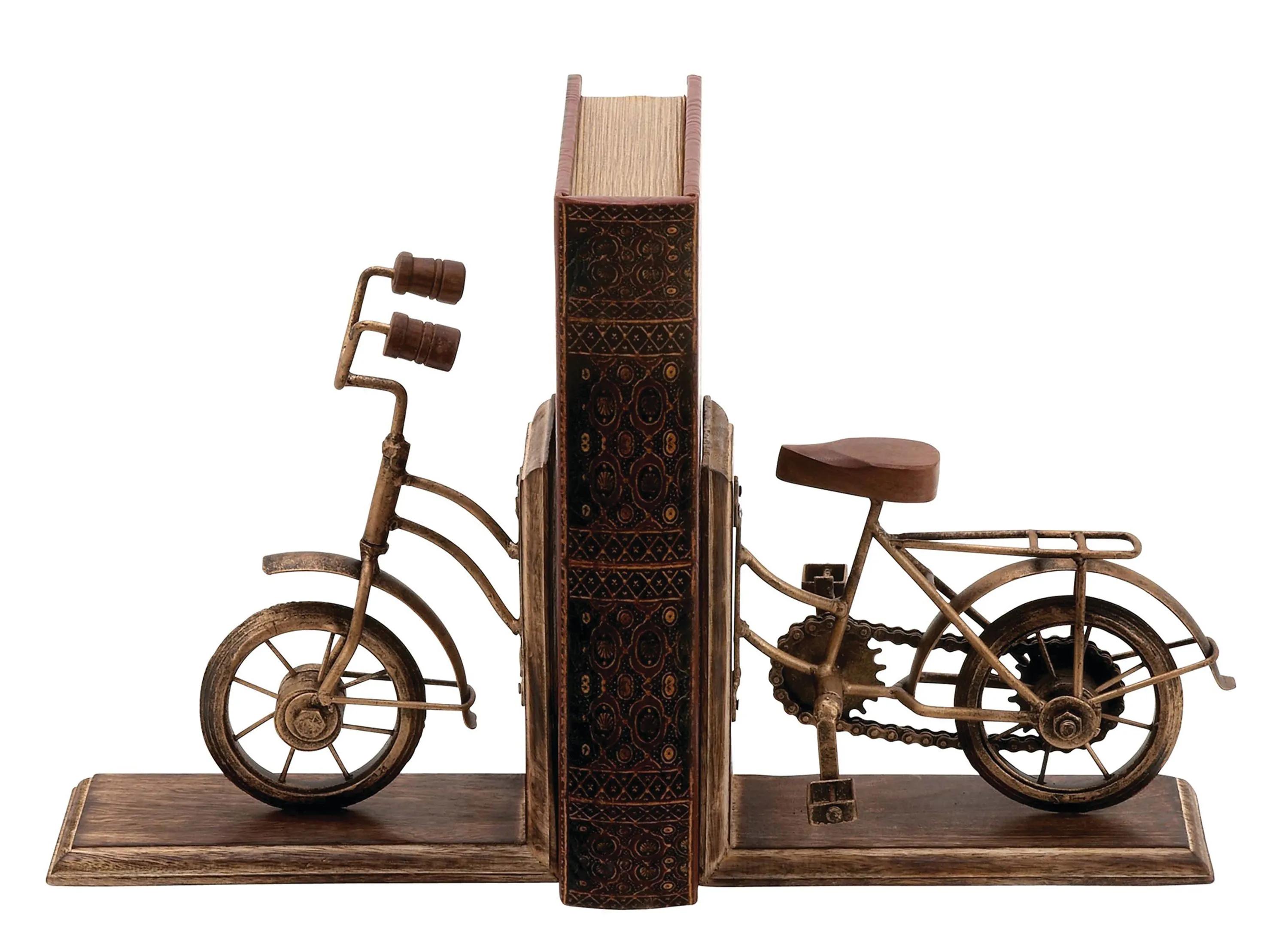 Ivy Collection Antiqued Bike Bookends Set