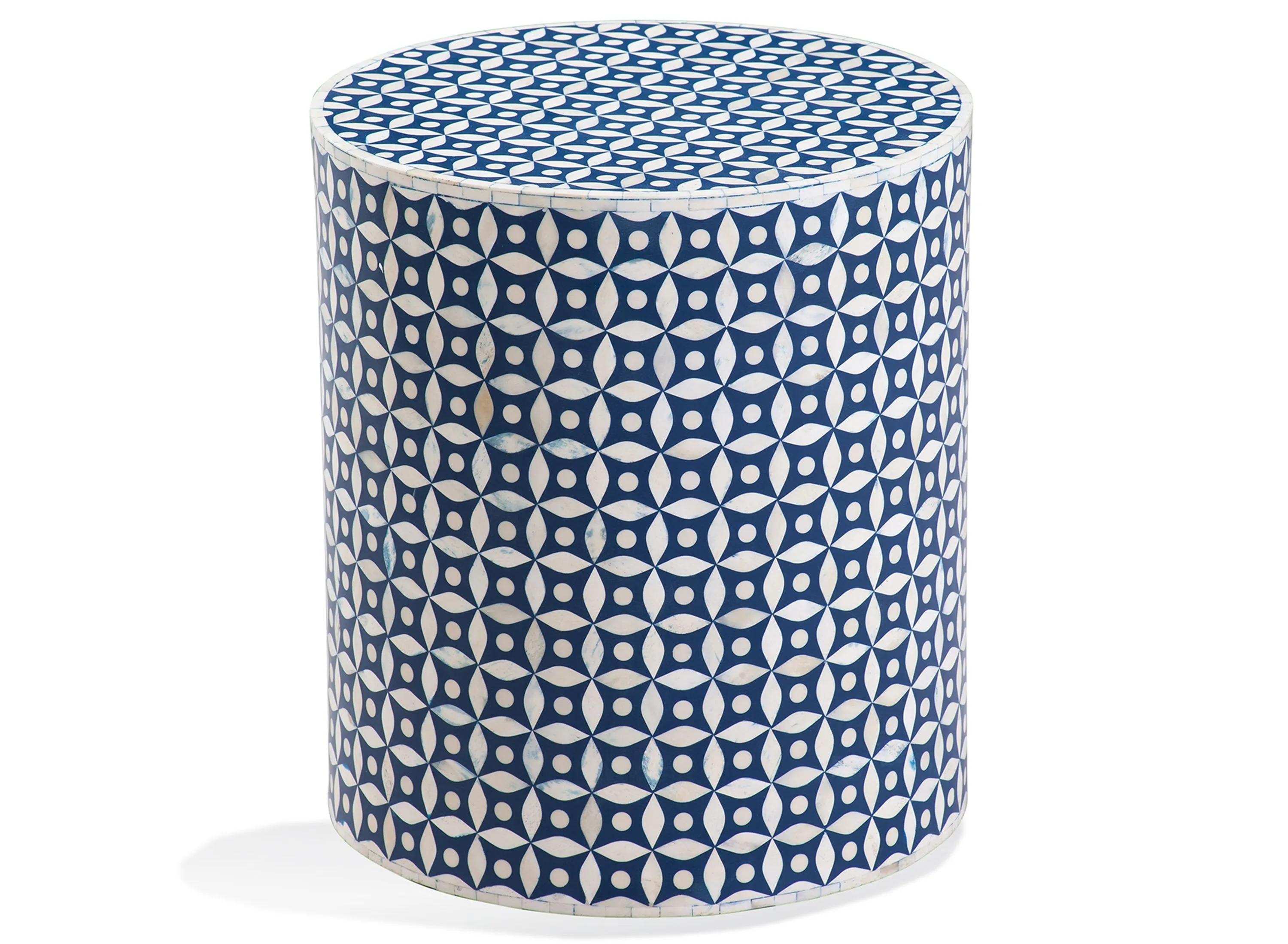 Attic White And Blue Accent Table
