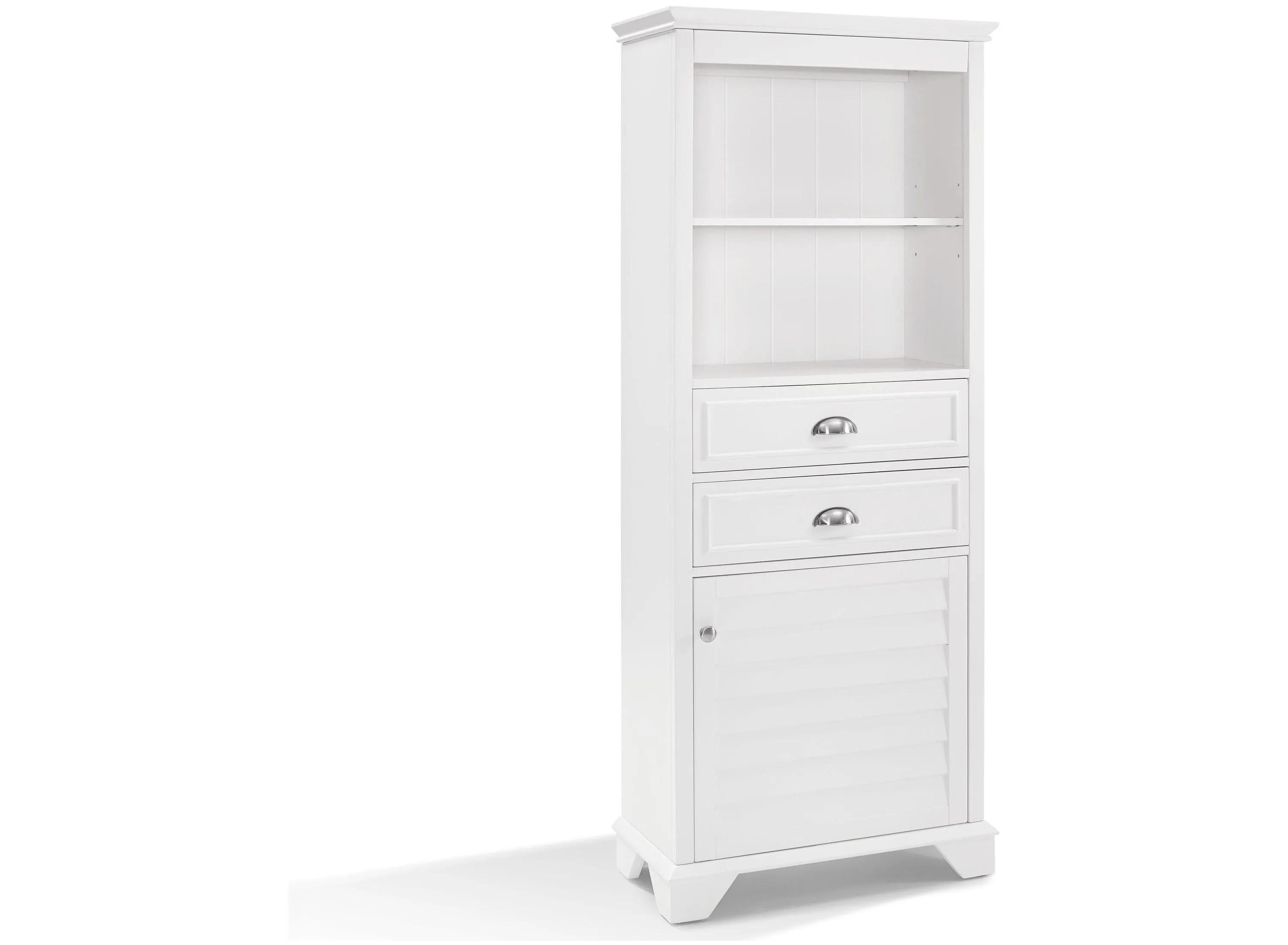Crosley Lydia Tall Bathroom Cabinet - White