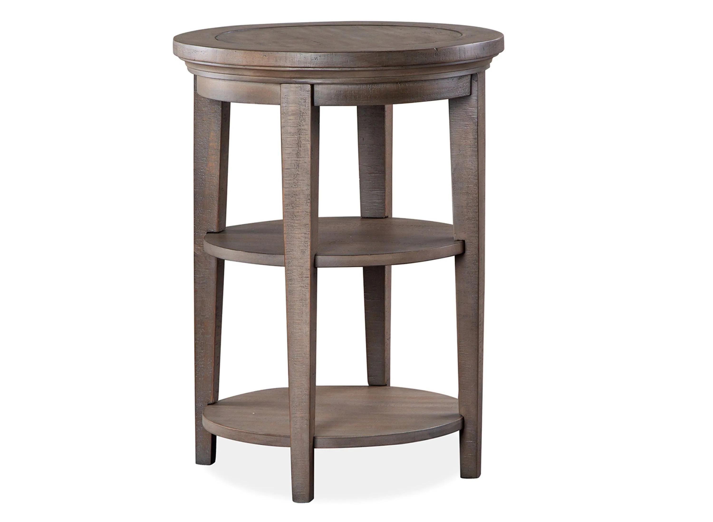 Paxton Place Dovetail Grey Round Accent Table