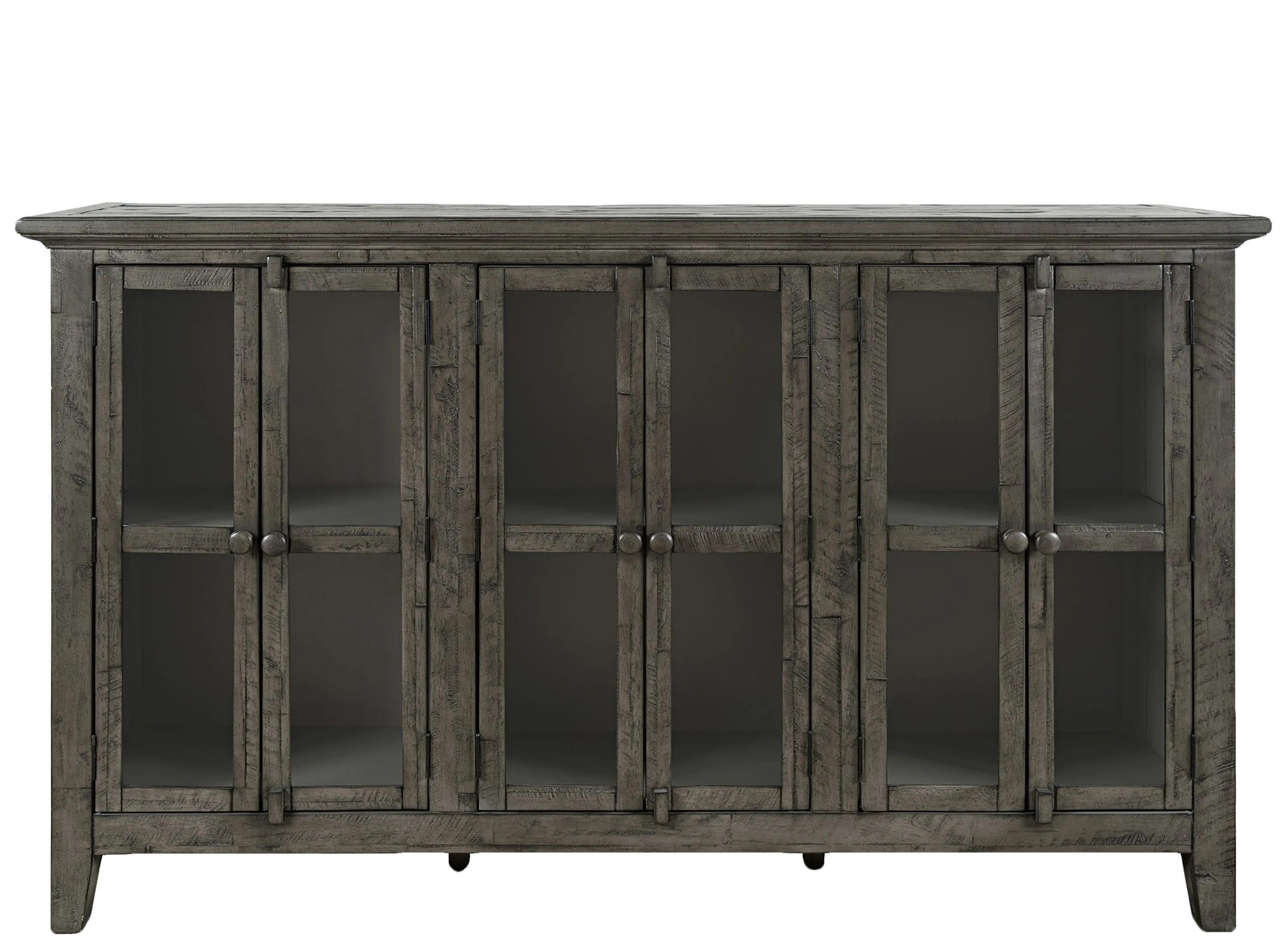 Rustic Shores Stone 6 Door Accent Cabinet