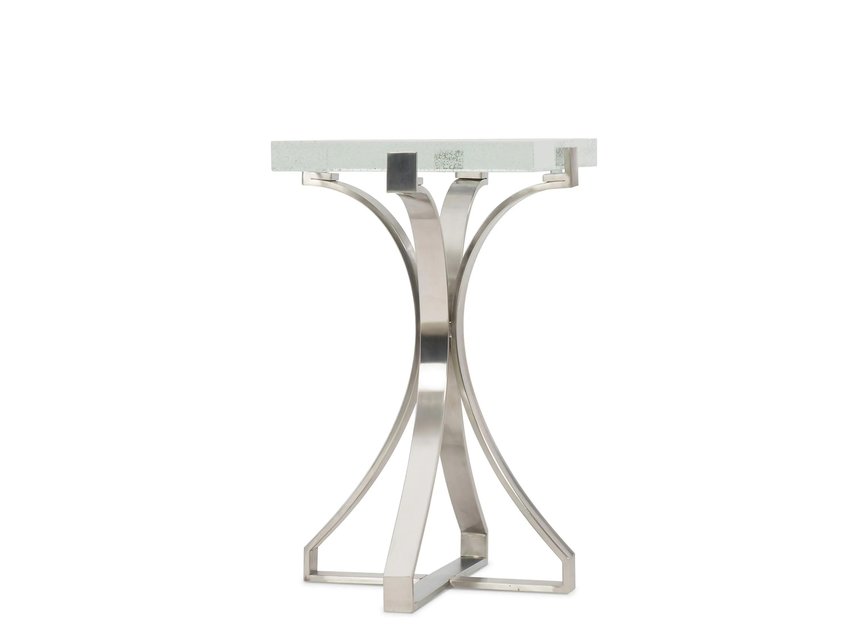 Aluran Rectangular Bubble Glass Accent Table
