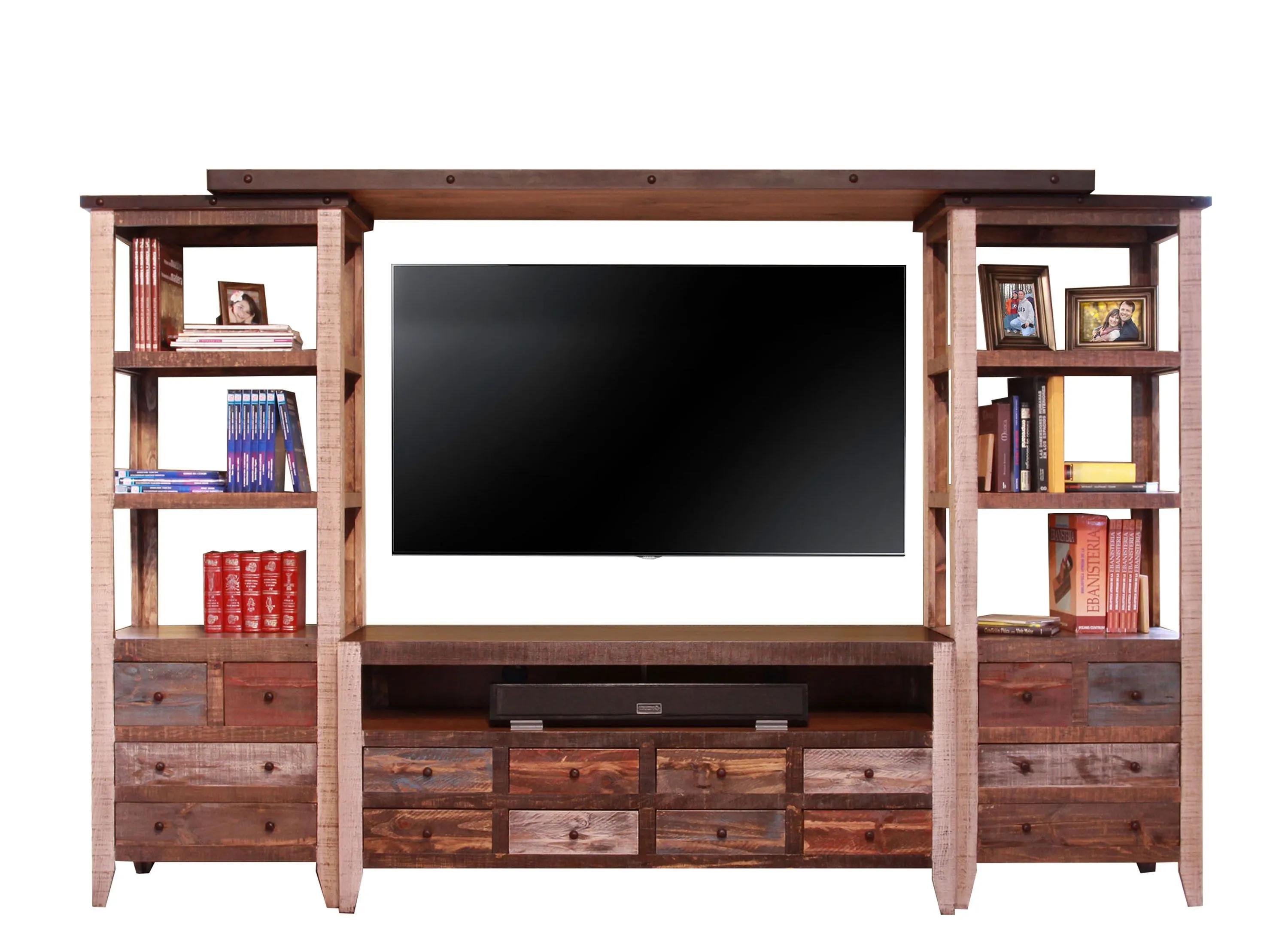 "Antique 4-pc. Entertainment Center w/ 68"" TV Console"