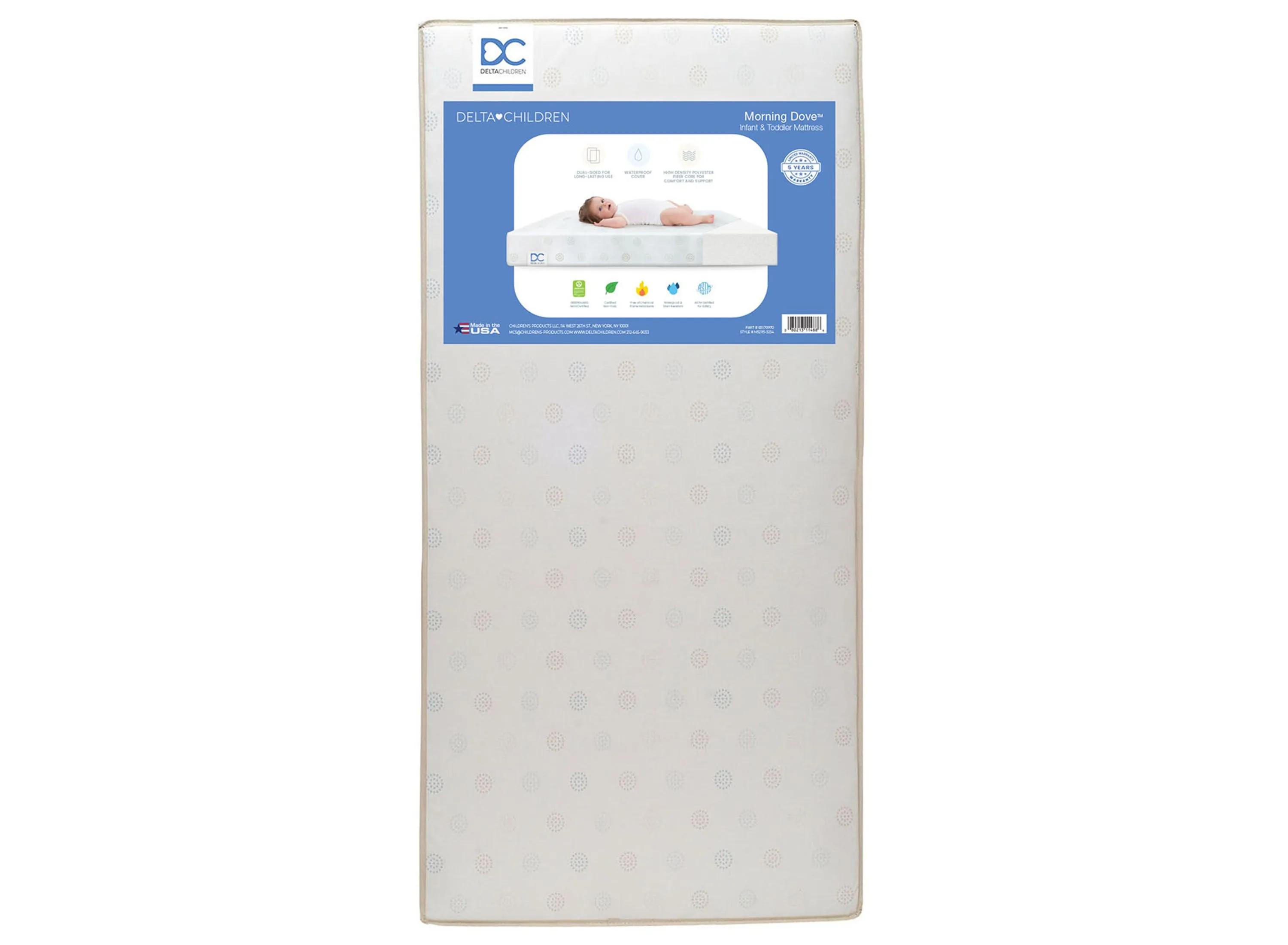 Delta Children Morning Dove Dual Sided Crib and Toddler Mattress