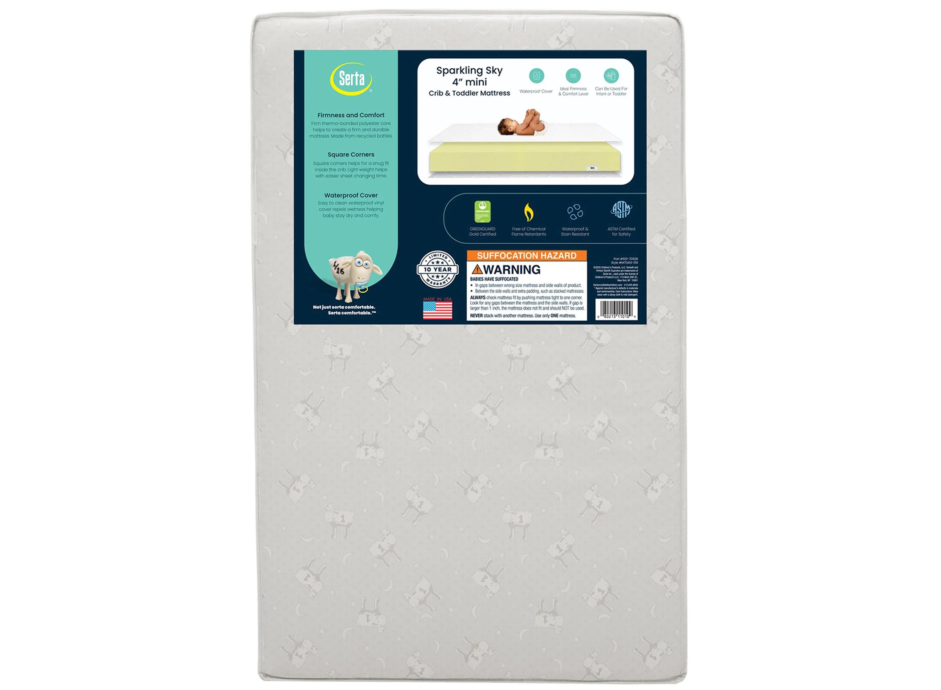 Serta Sparkling Sky 4-inch Mini/Portable Crib Mattress by Delta Children