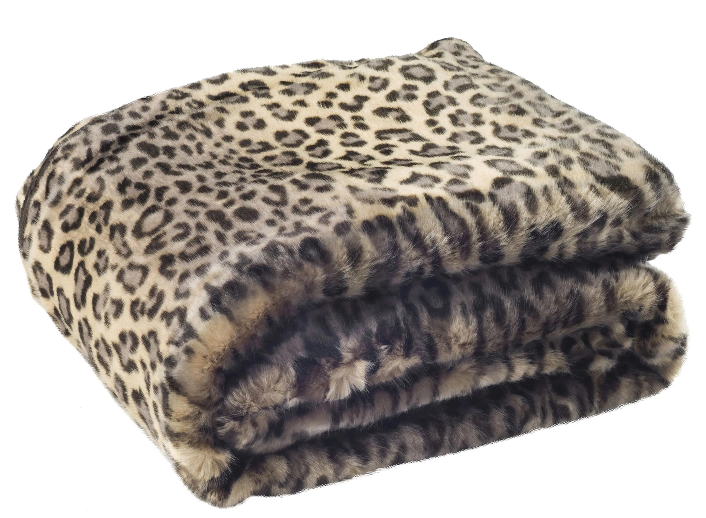 Faux Black Leopard Throw