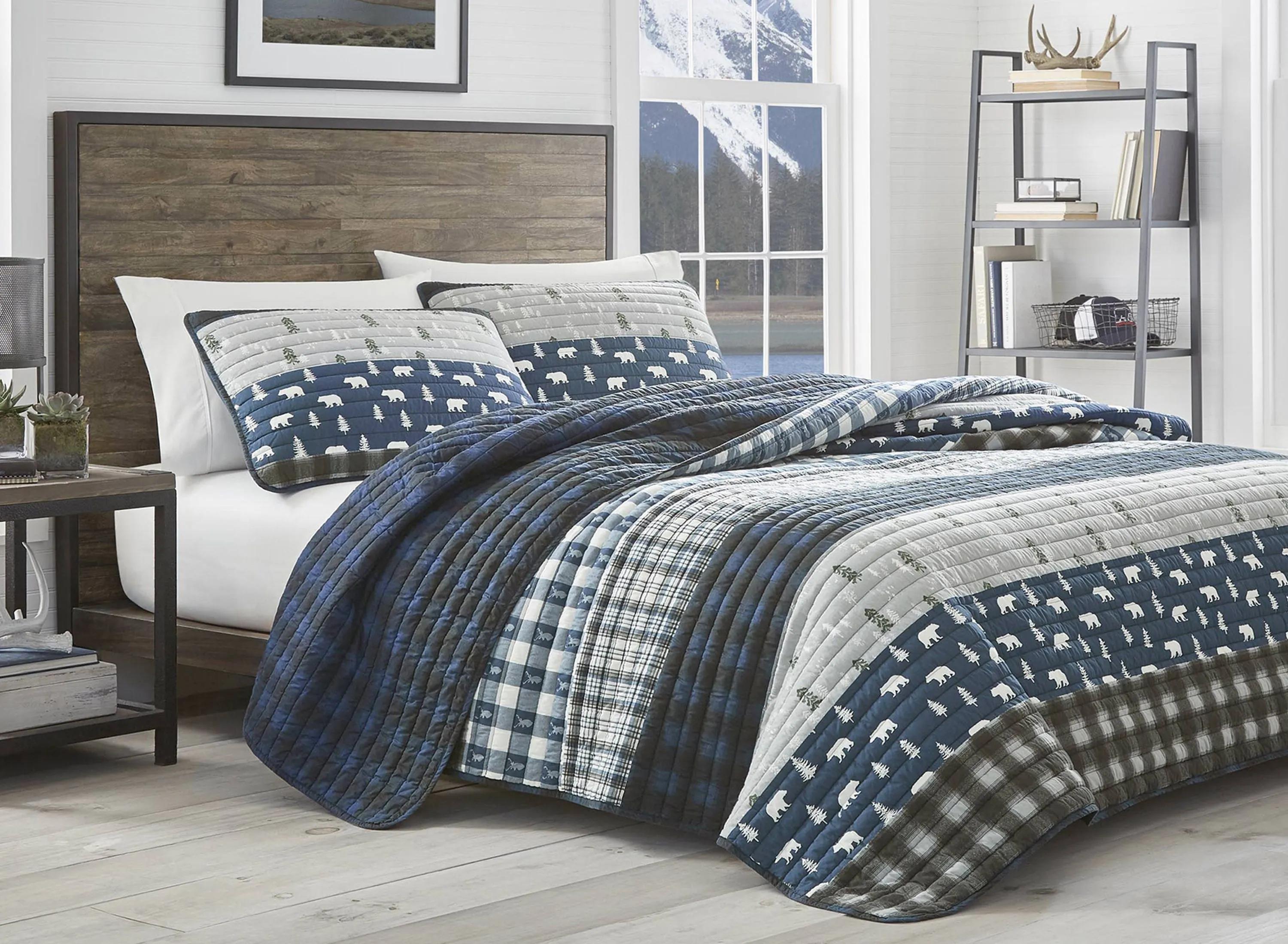 Blue Creek Plaid 3-pc. Quilt Set
