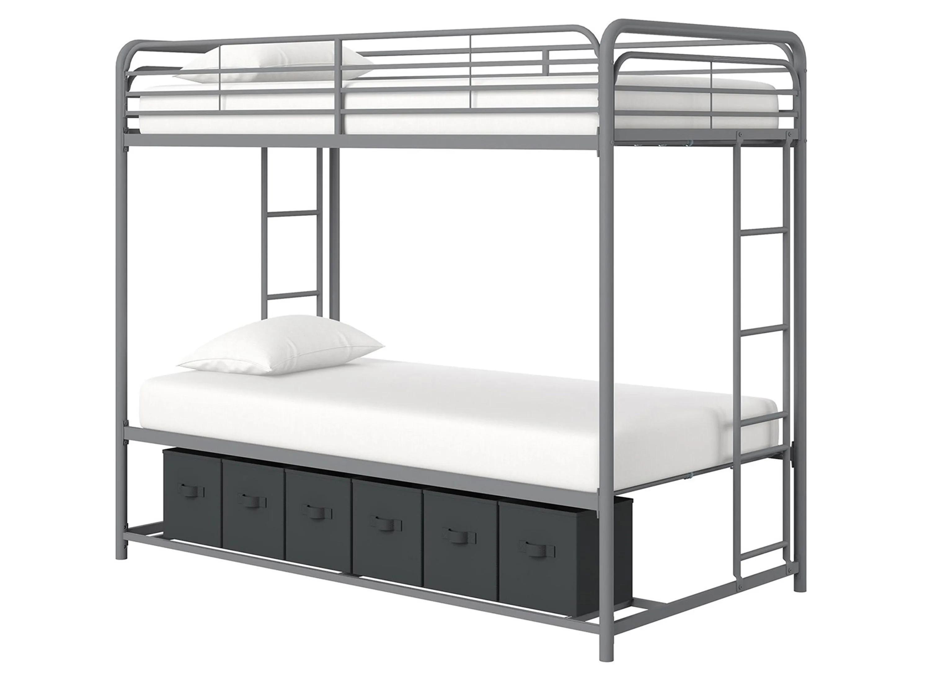Atwater Living Bethia Twin over Twin Bunk Bed with Storage Bins