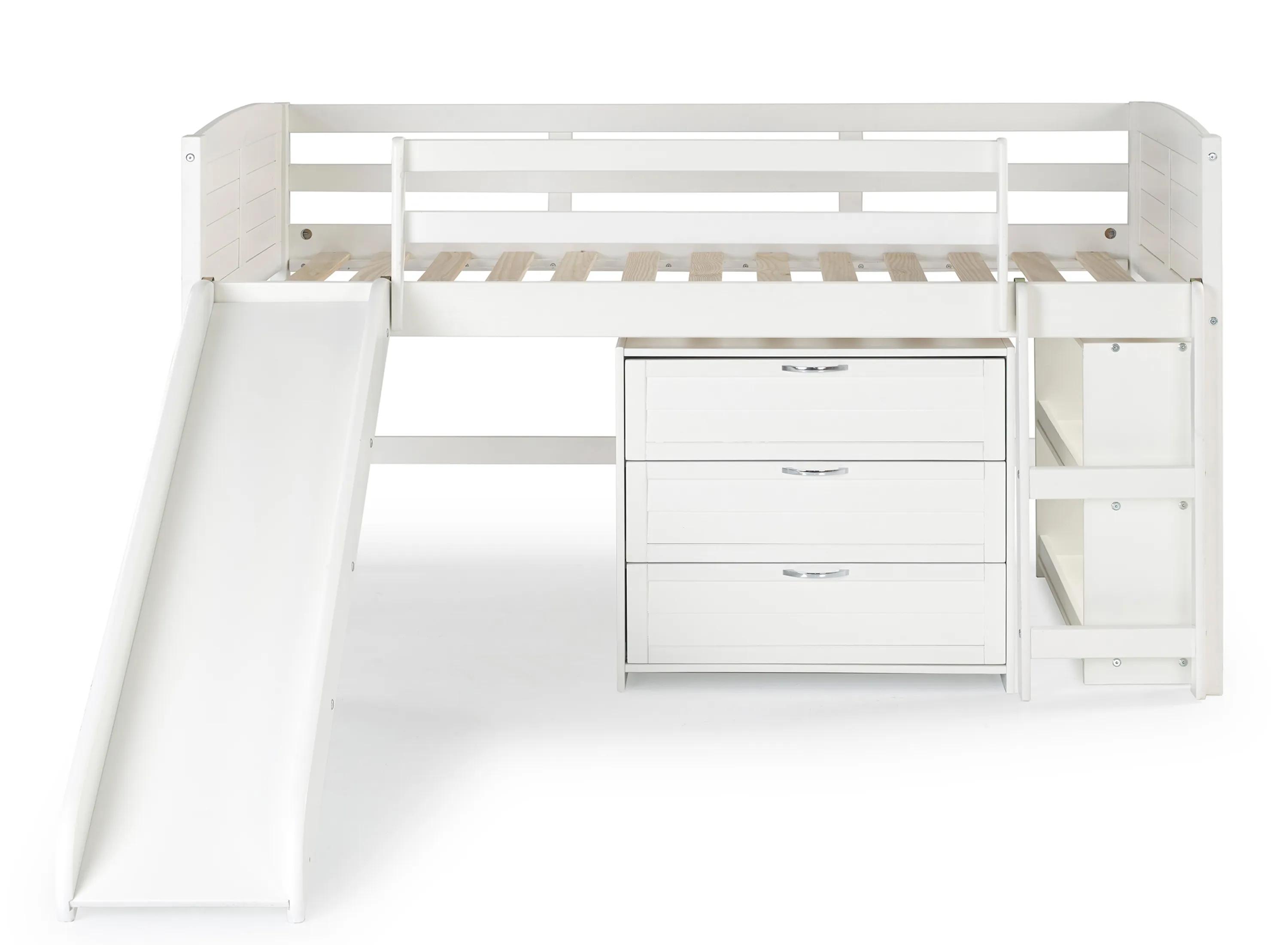 Donco Louver Low Loft Bed with Slide