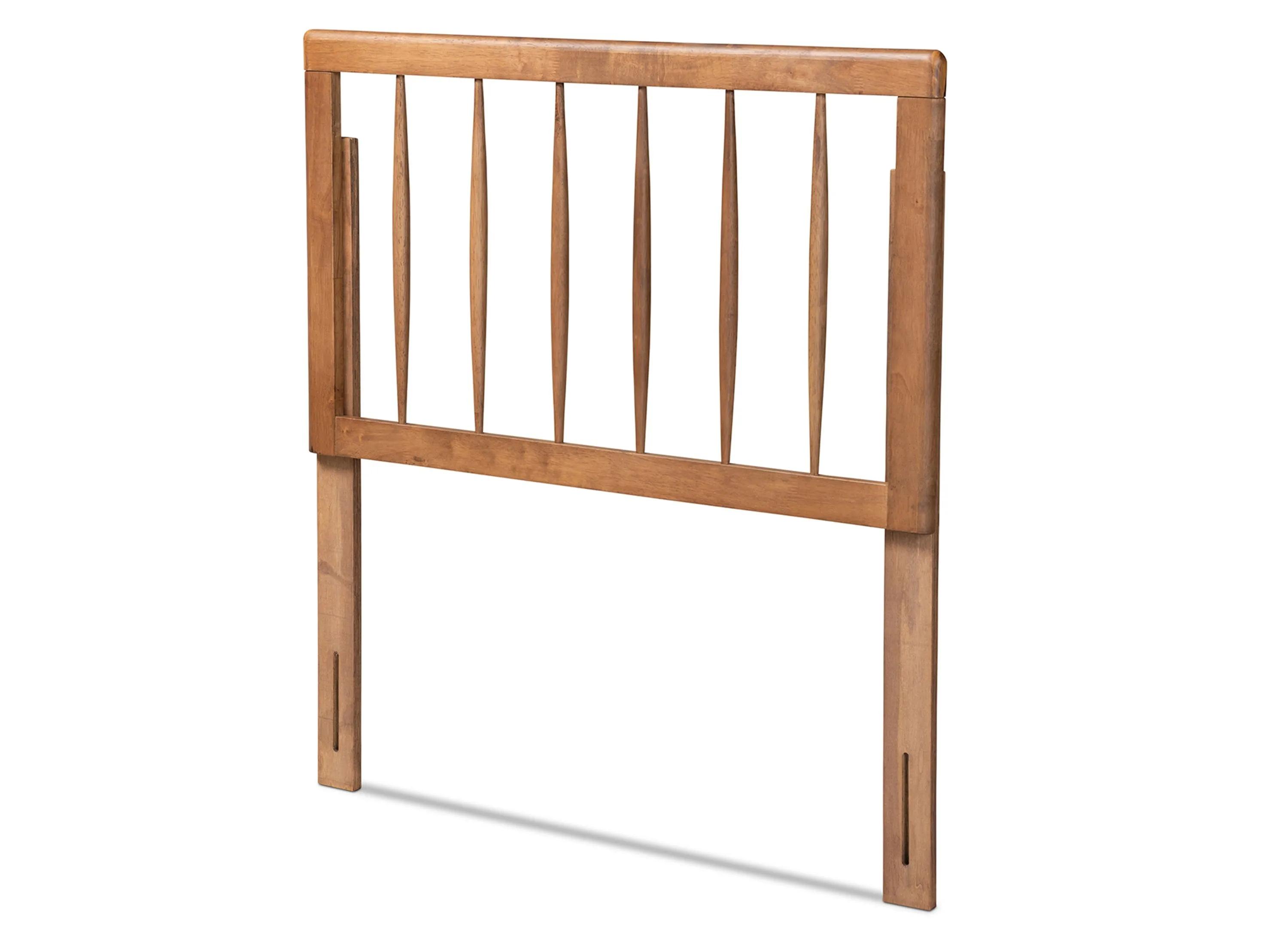 Baxton Studio Valin Ash Walnut Finished Wood Twin Size Headboard