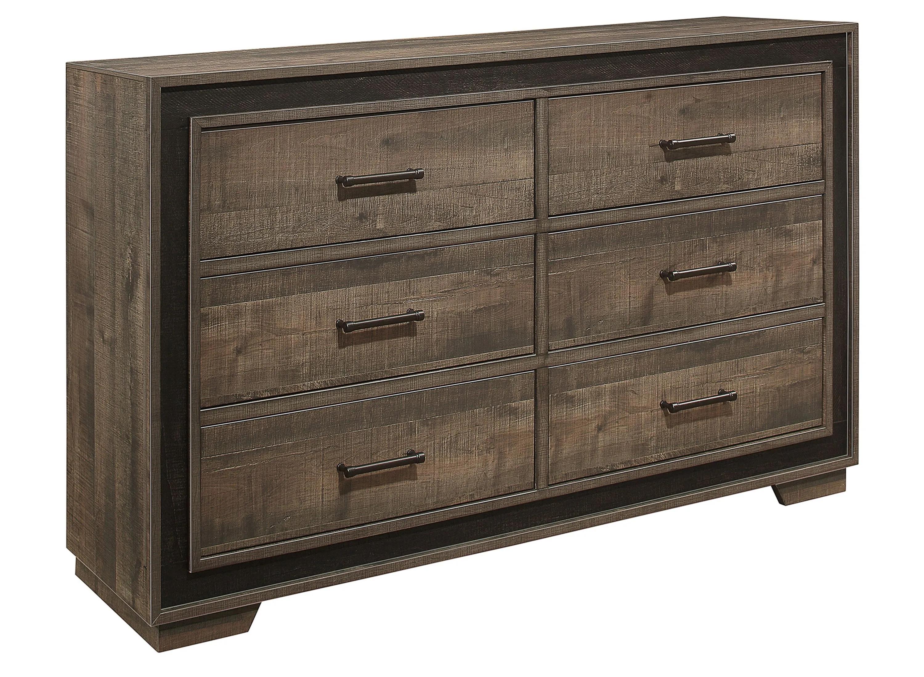 Ellendale Rustic Mahogany And Dark Ebony Dresser
