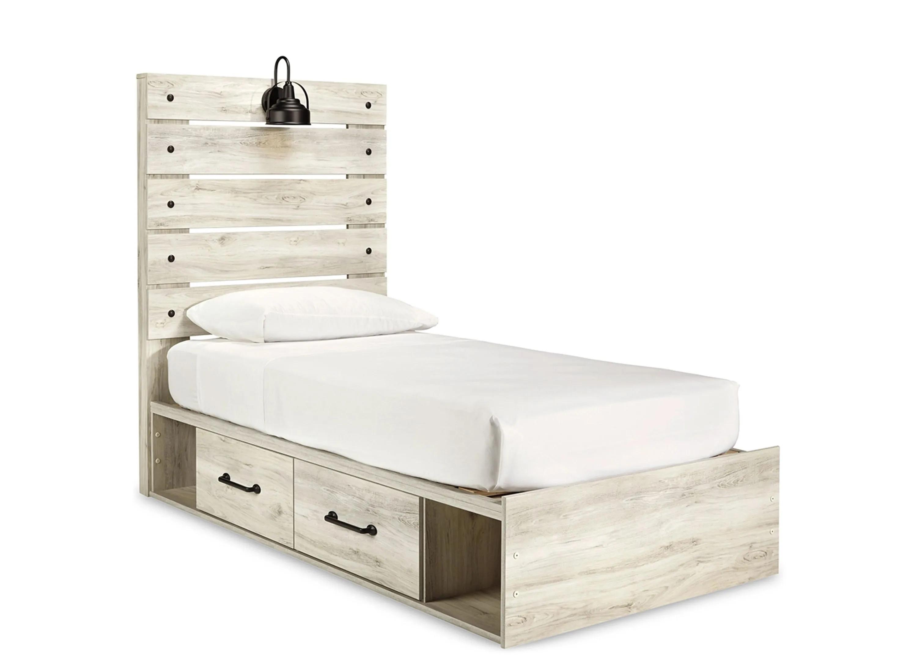 Luna Panel Bed with 4 Side Storage Drawers