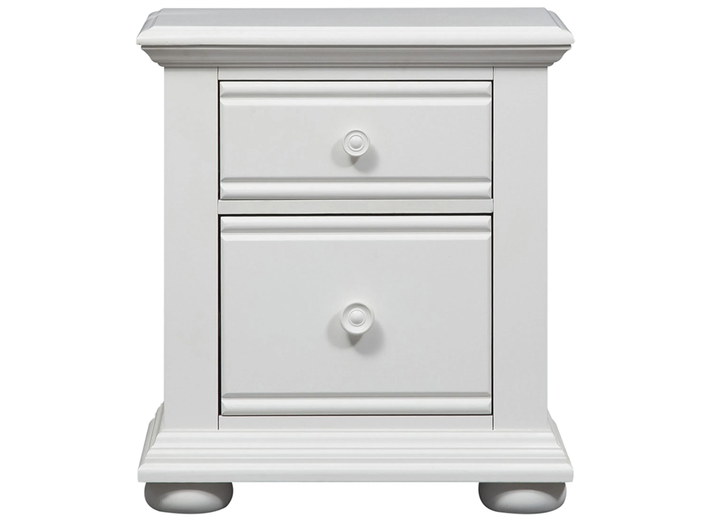 Summer House Oyster White 2 Drawer Nightstand