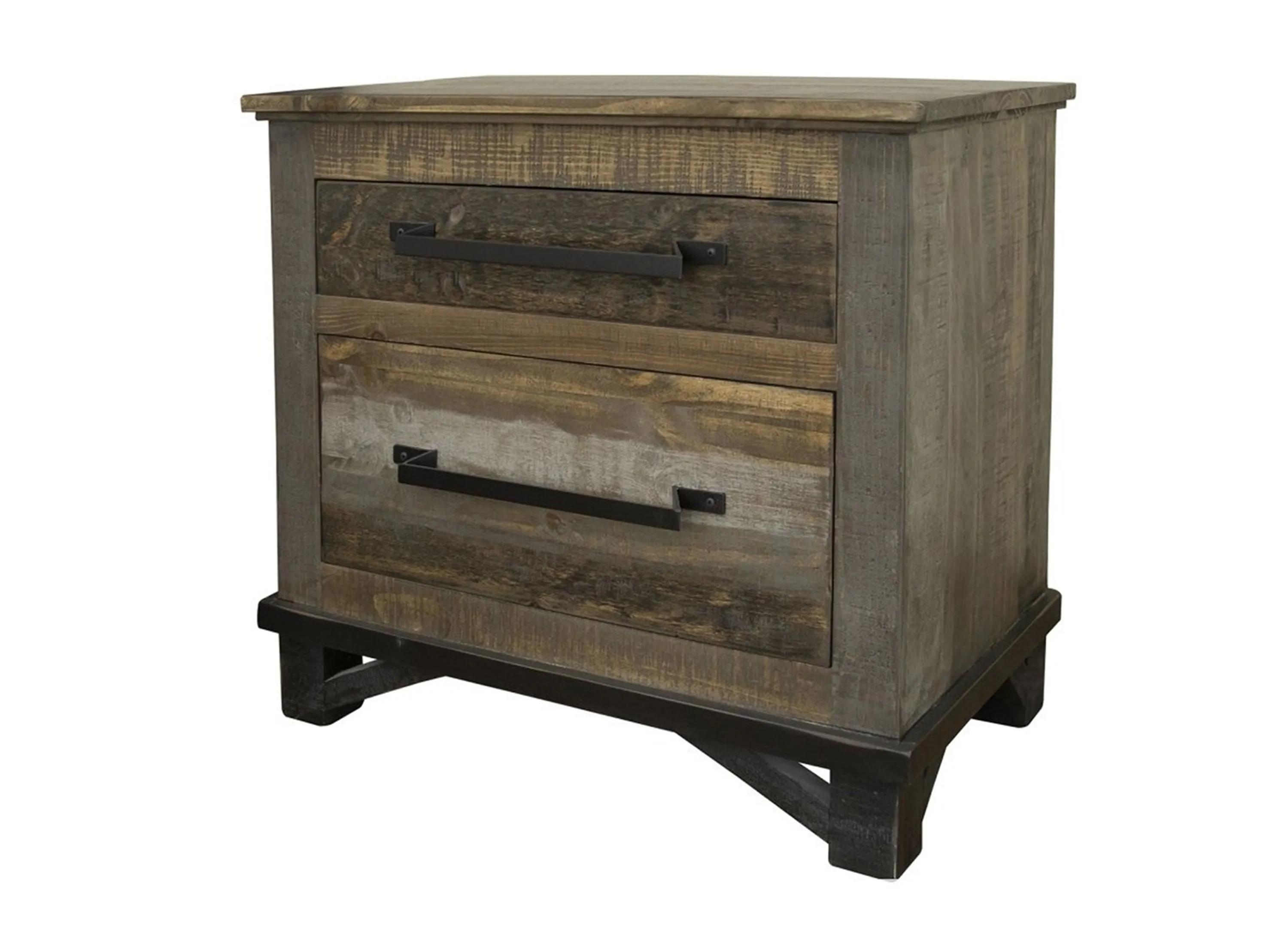 Loft Brown 2 Drawer Nightstand