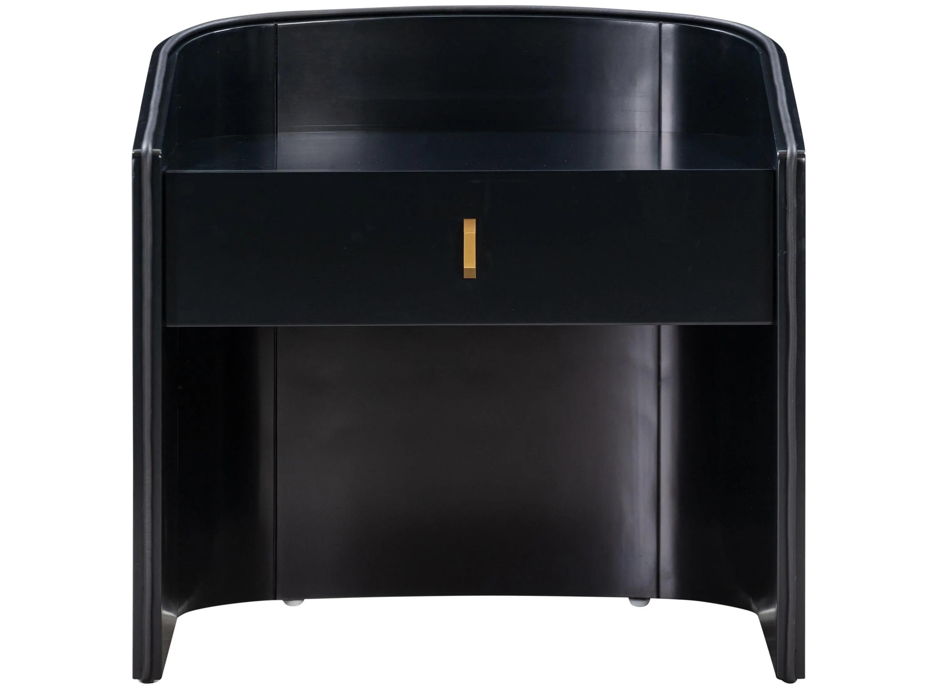 Collins Black Lacquer Nightstand