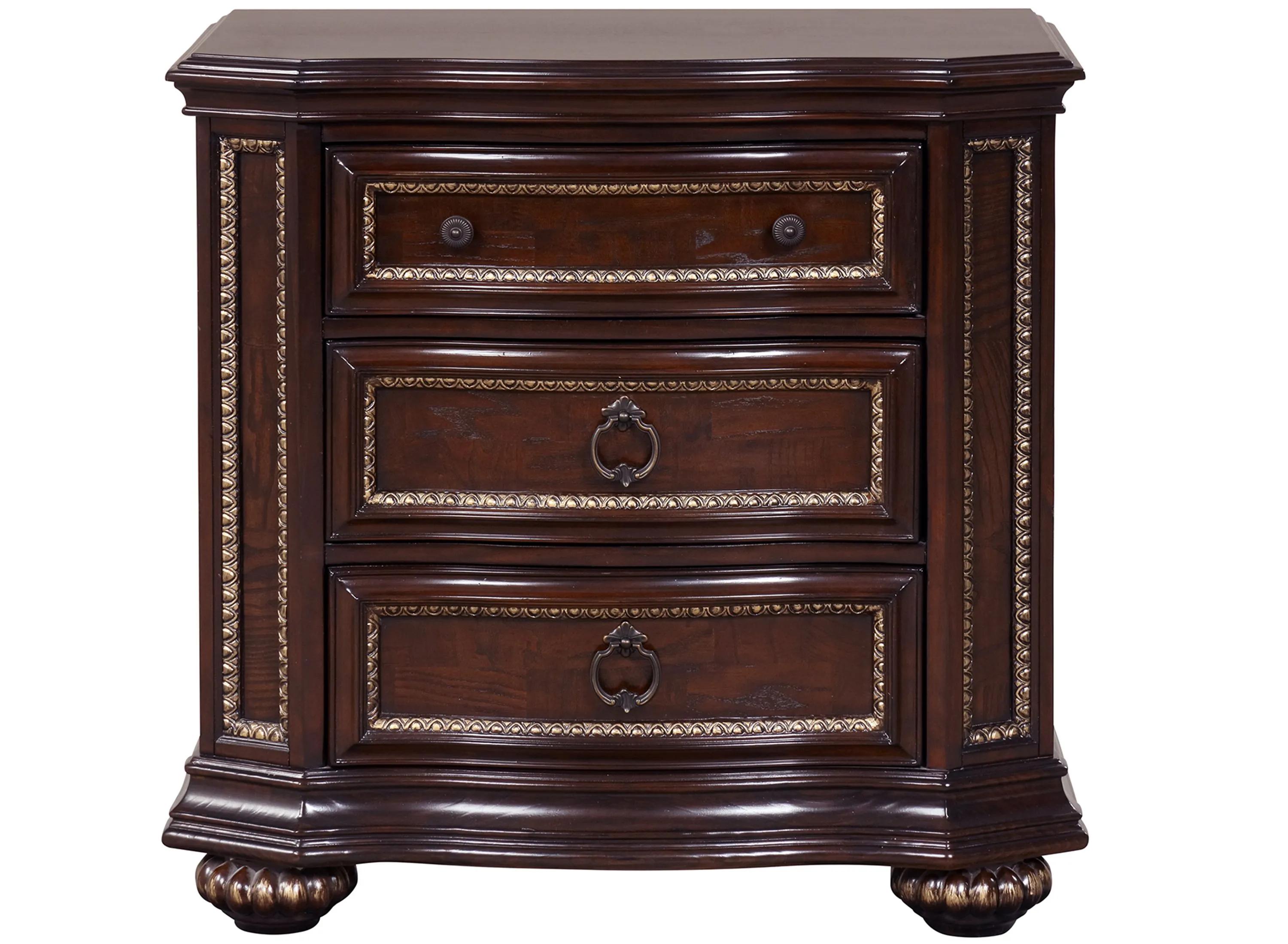 Paris 3 Drawer Nightstand