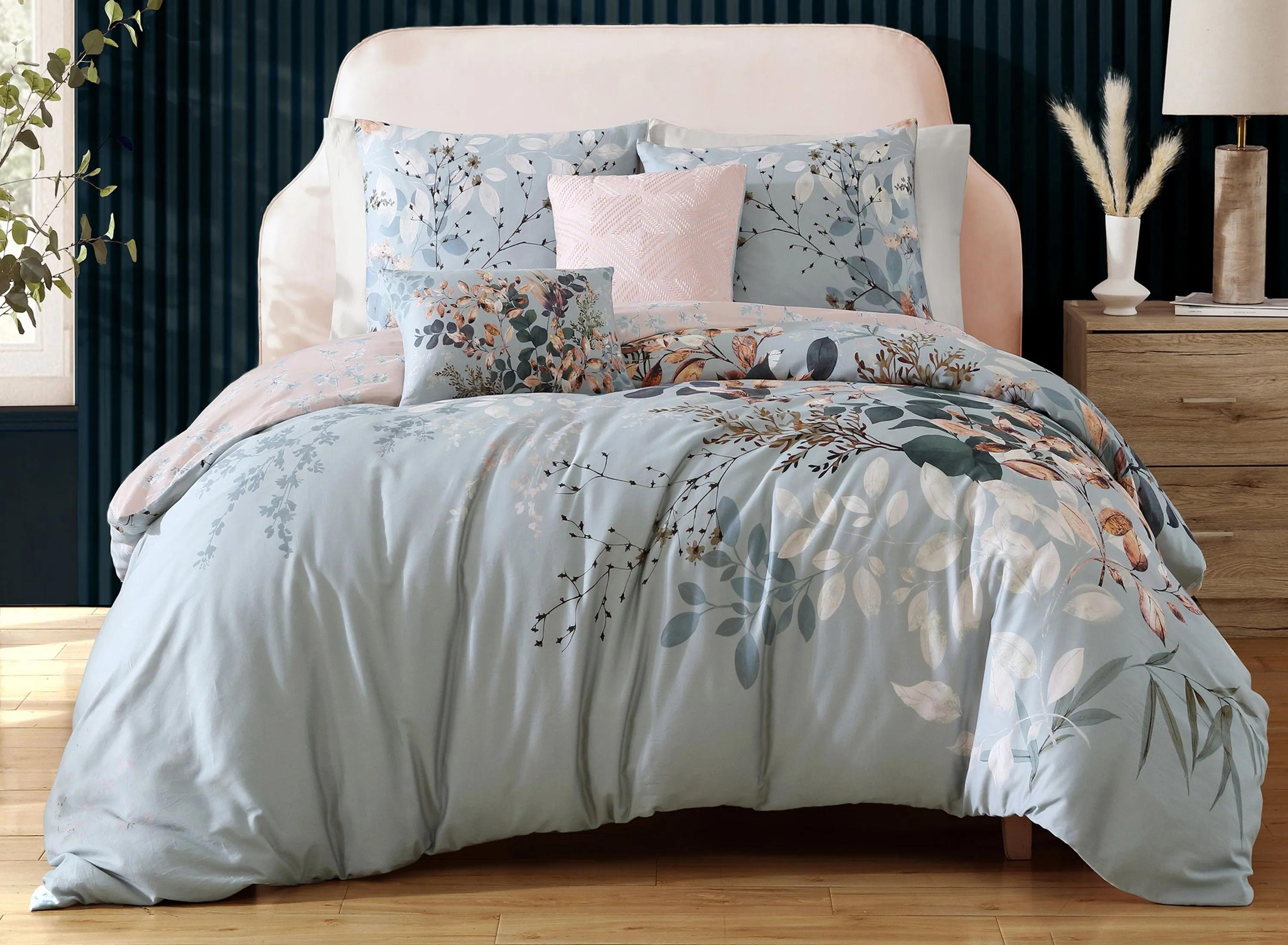Bebejan Peach Leaves 5-pc. Reversible Comforter Set