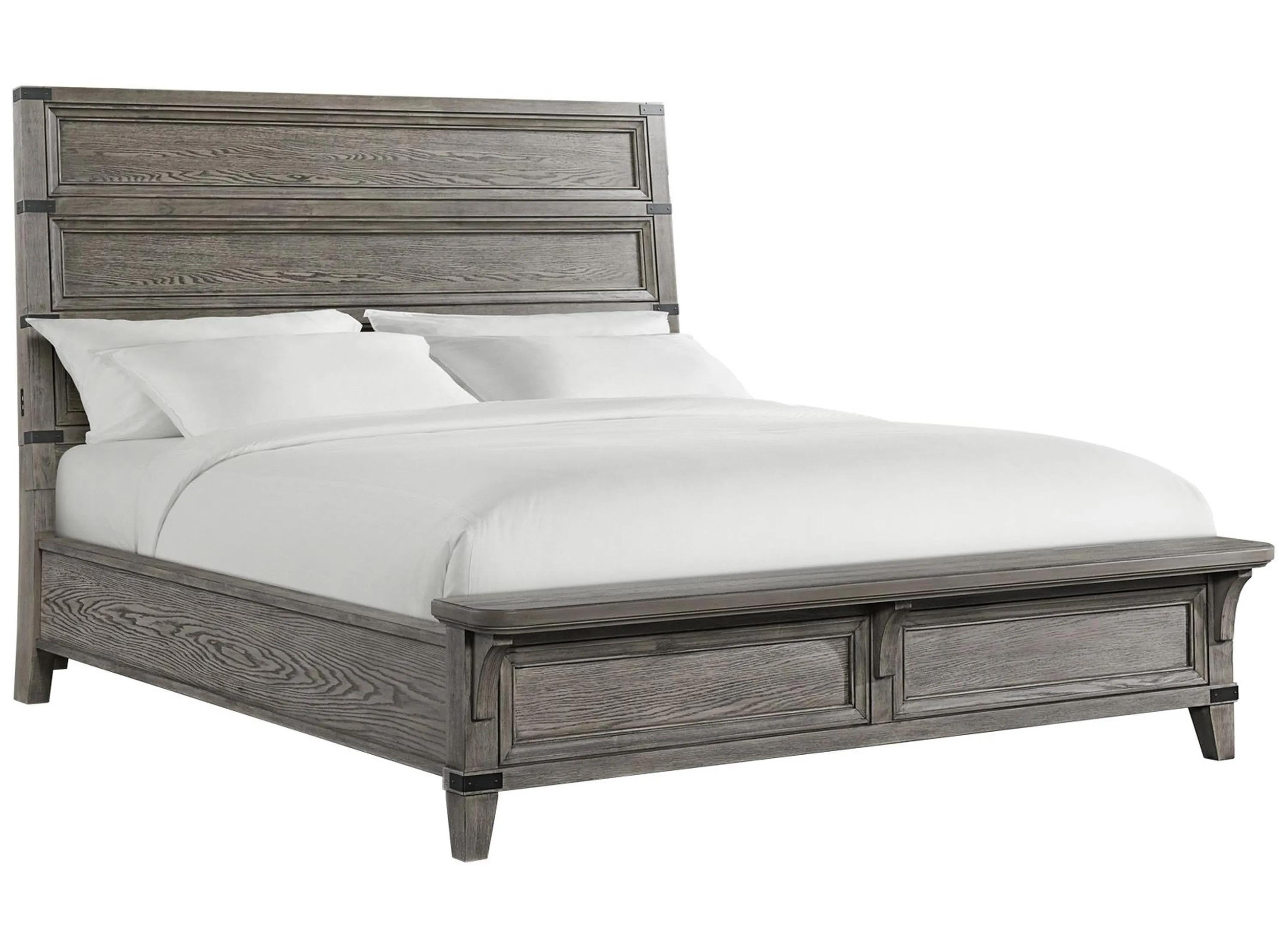 Forge King Panel Bed w/ Footboard Bench