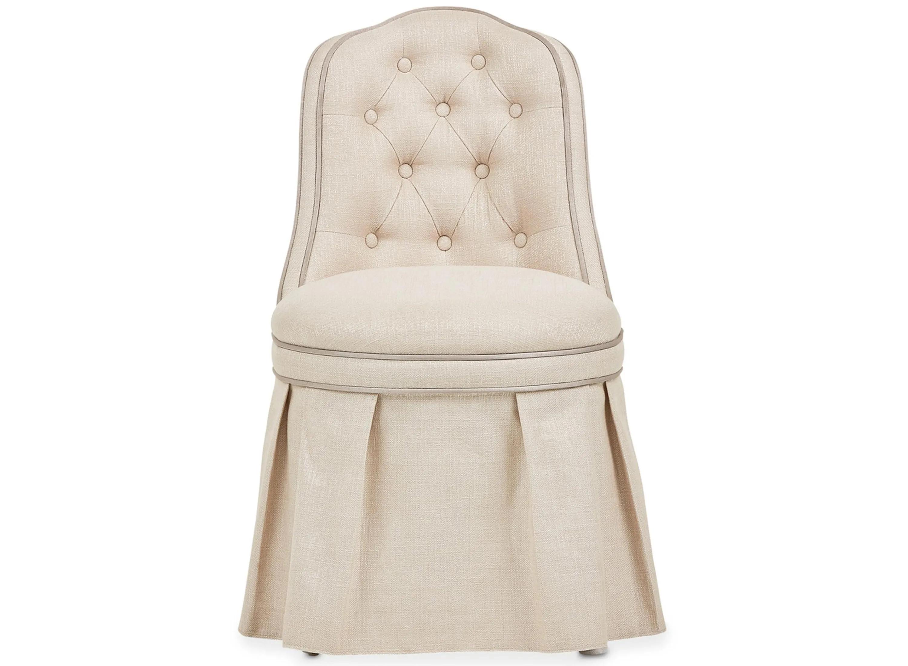Villa Cherie Frosted Upholstered Vanity Chair