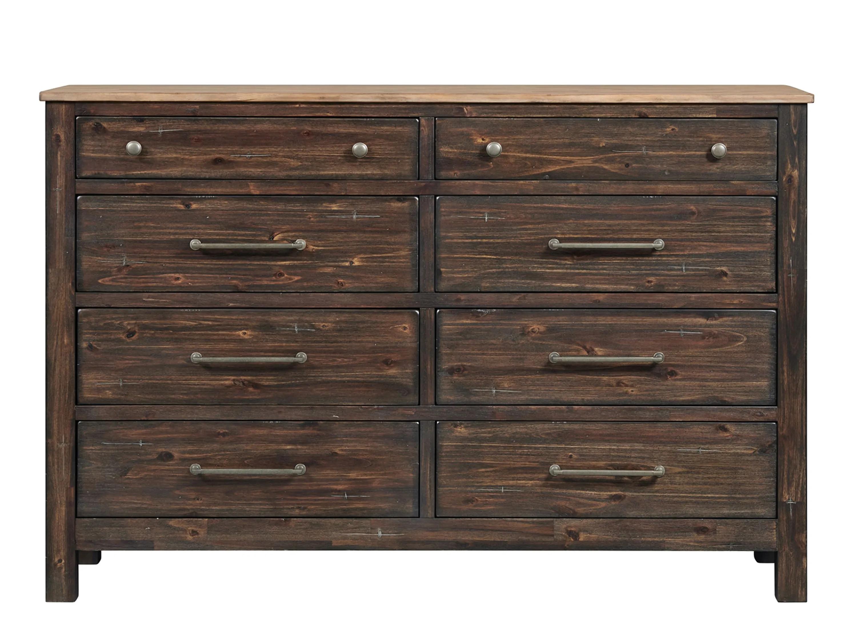 Transitions Two Toned Driftwood and Sable 8 Drawer Dresser