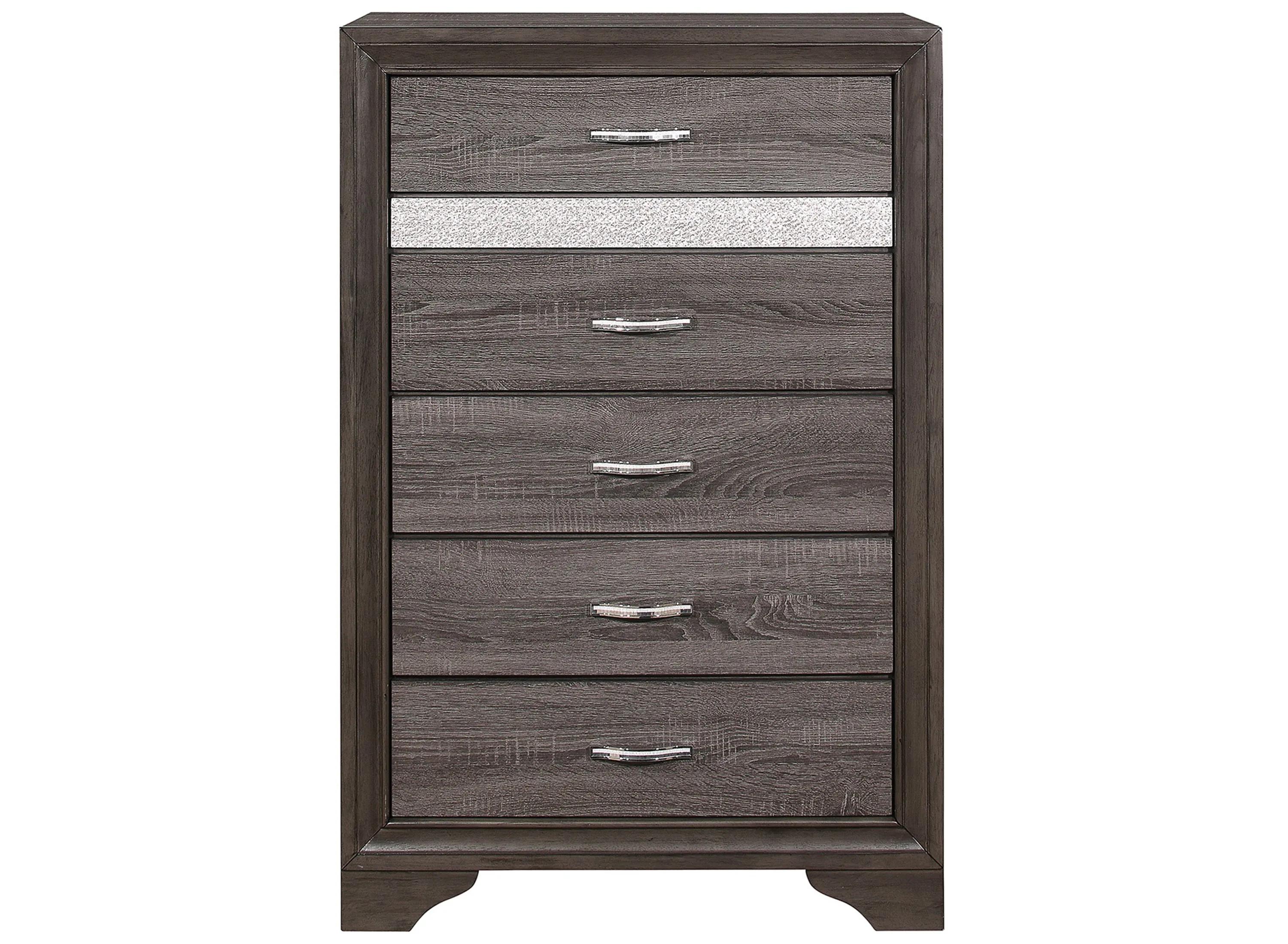 Luster Gray And Silver Glitter Chest
