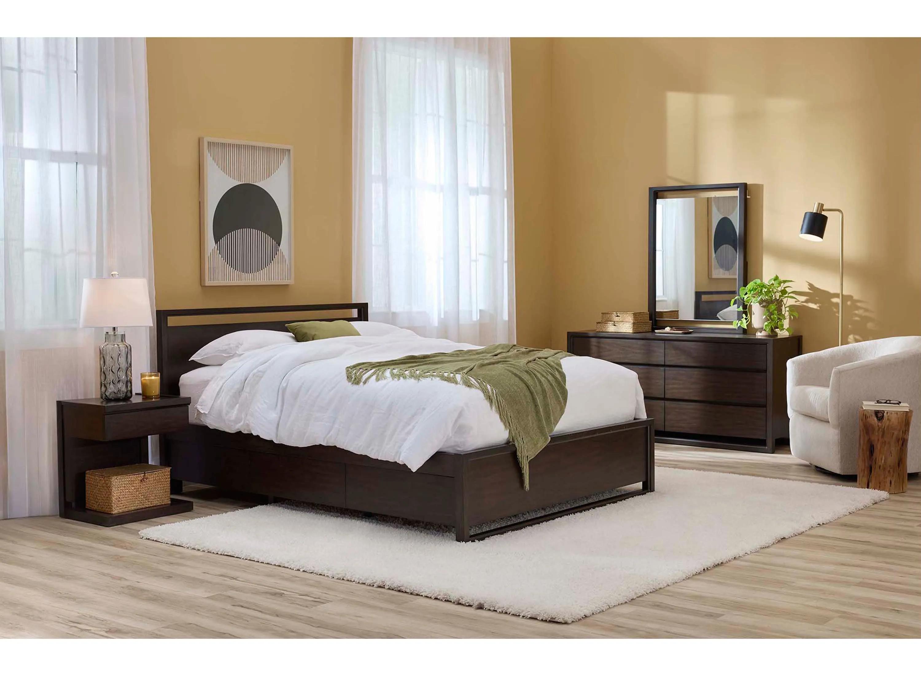 Aversa 4-pc. Platform Bedroom Set w/ 1-Side Storage Bed & 1-Drawer Nightsta
