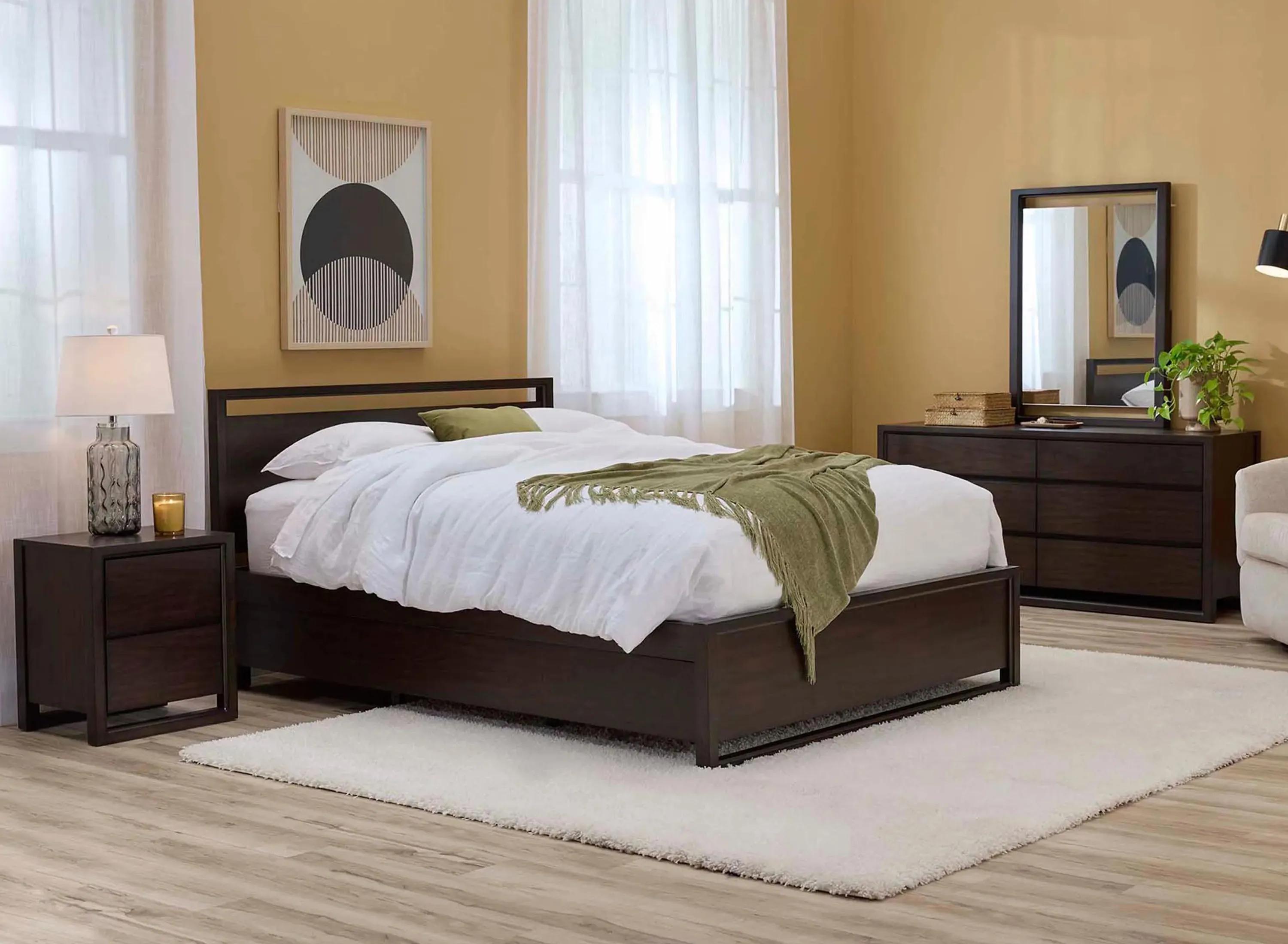 Aversa 4-pc. Bedroom Set w/ 2-side Storage Bed and 1-Drawer Nightstand