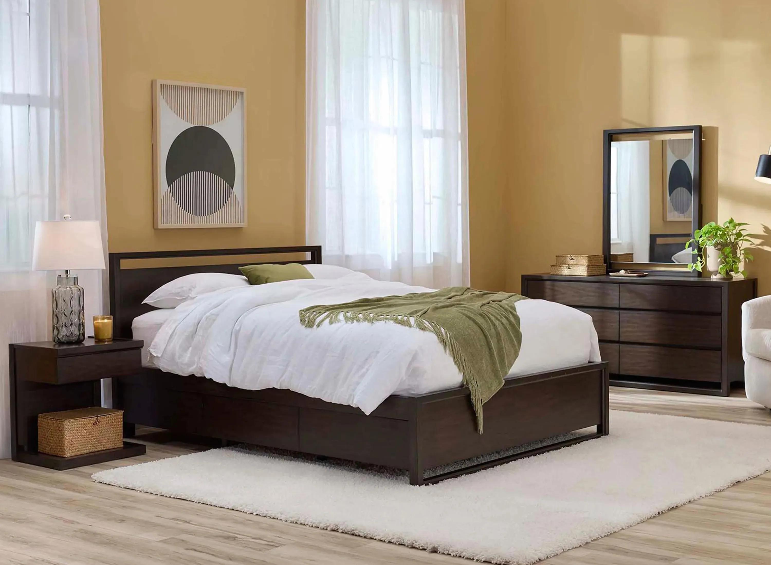 Aversa 4-pc. Bedroom Set w/ 1-side Storage Bed and 1-Drawer Nightstand