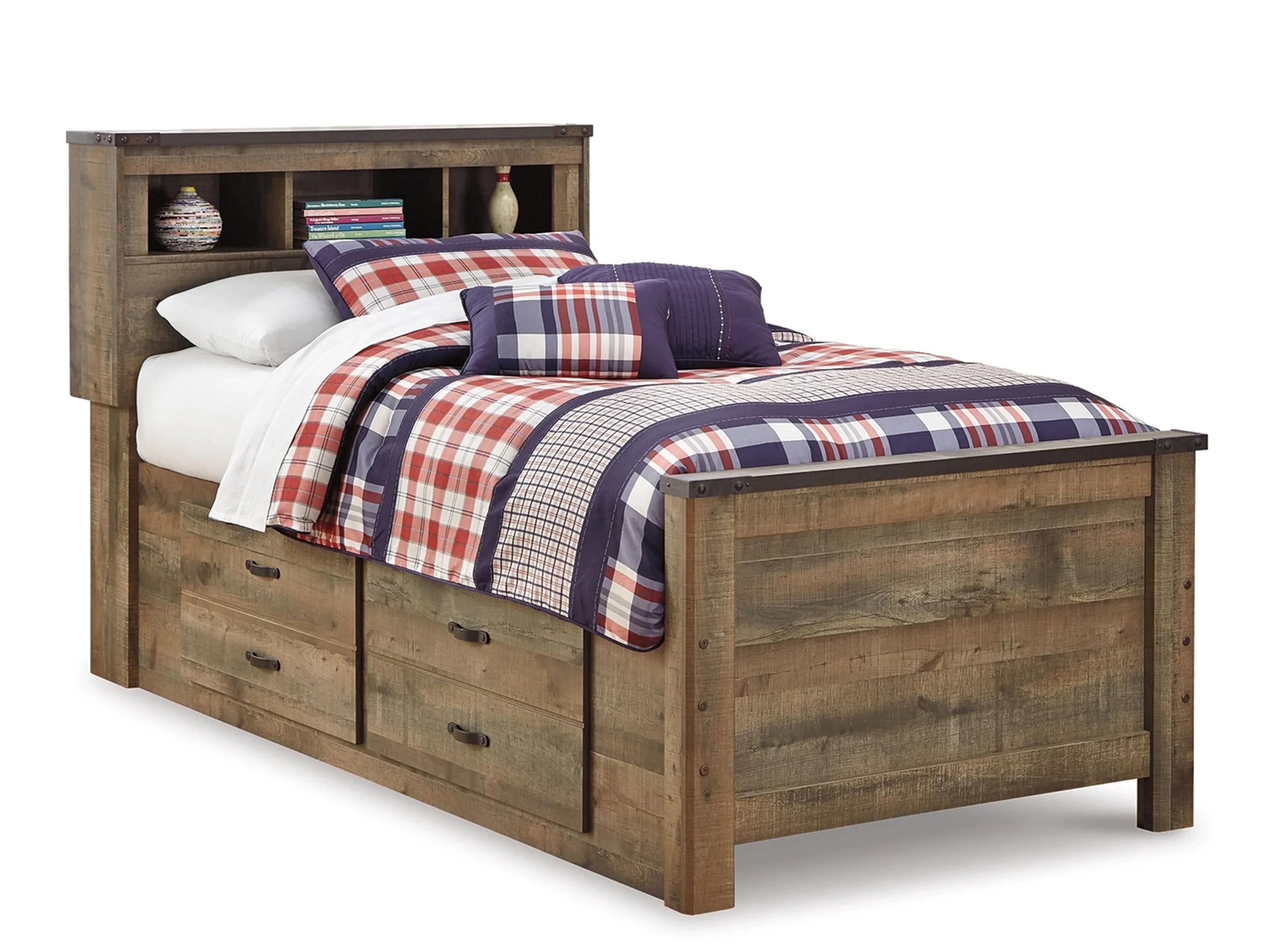 591144610 Trinell Twin Bookcase Bed with 2 Storage Drawers sku 591144610