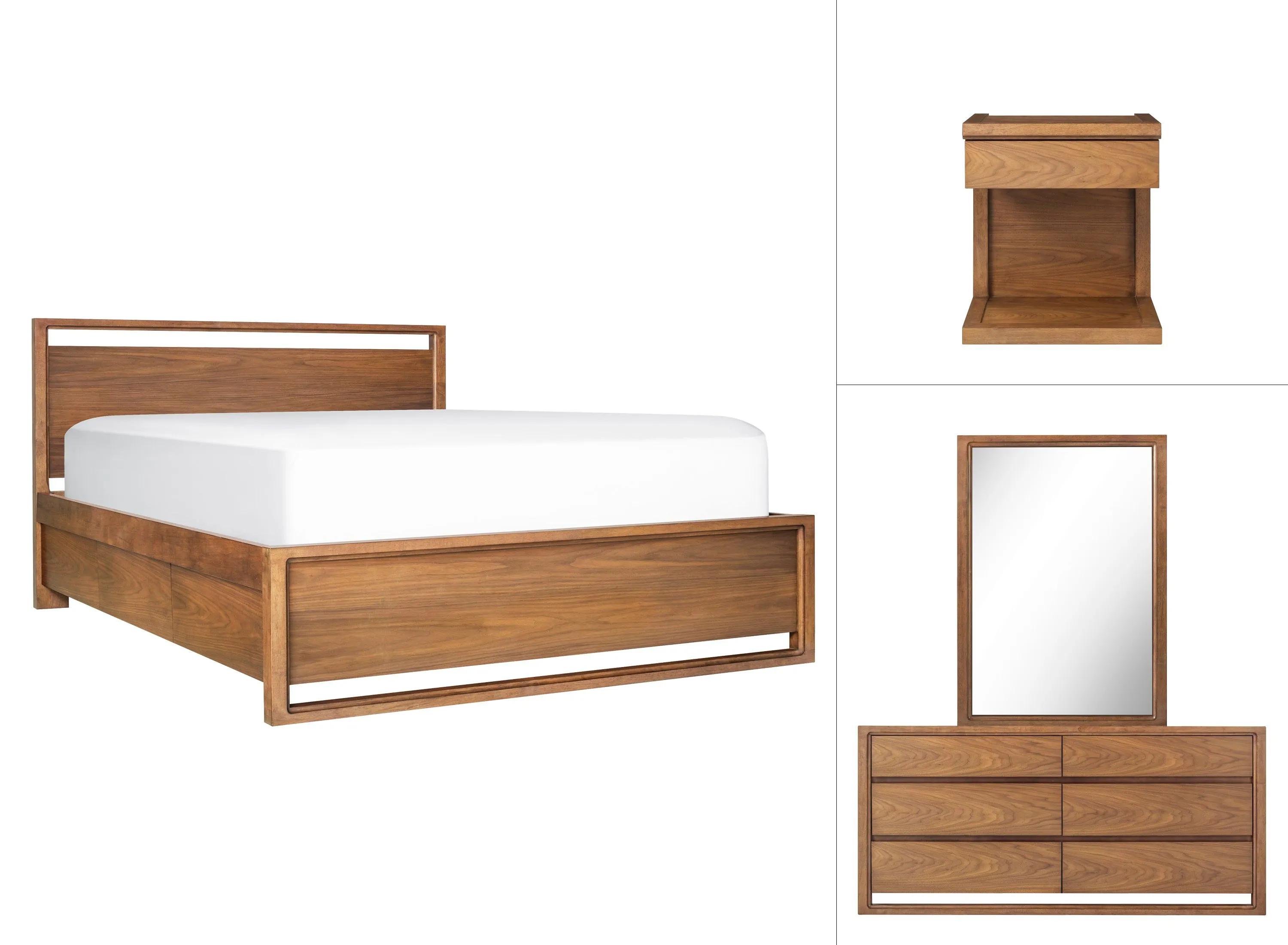 Aversa 4-pc. Bedroom Set w/ 2-side Storage Bed and 1-Drawer Nightstand