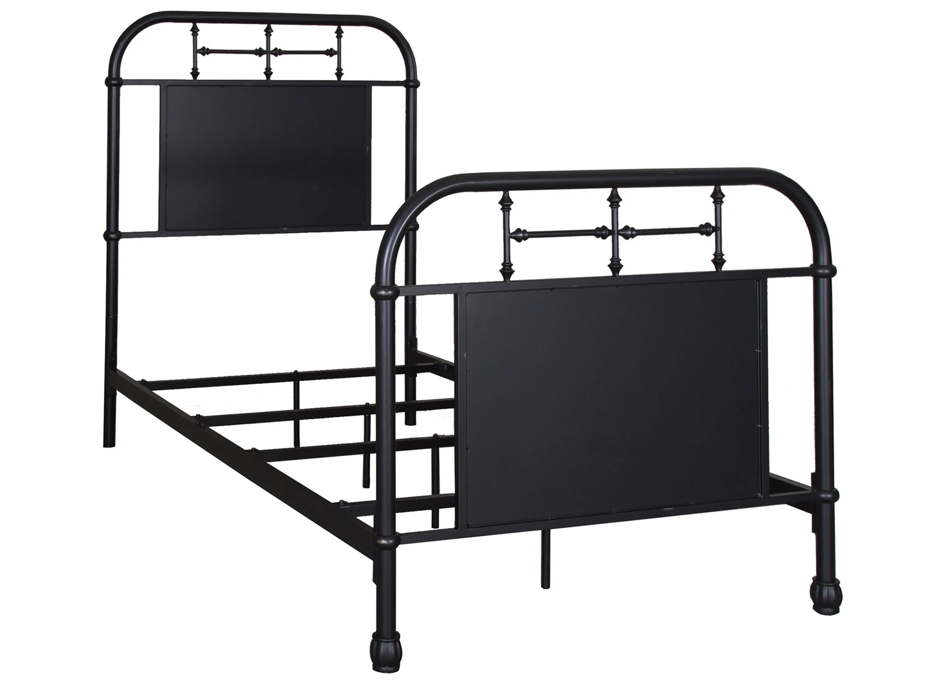 Heritage Series Distressed Black Twin Metal Bed