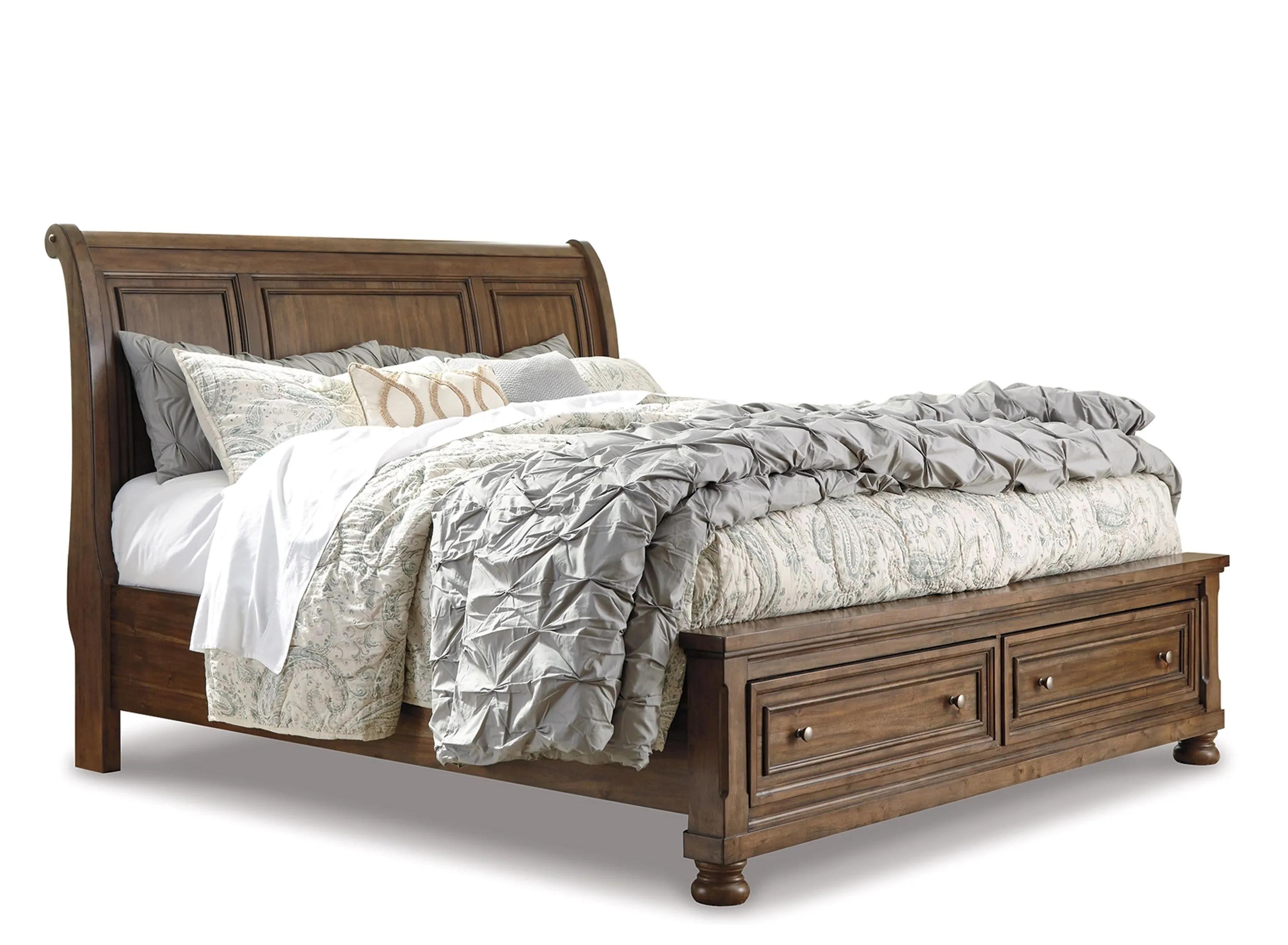 Flynnter Sleigh Bed with Storage Drawers