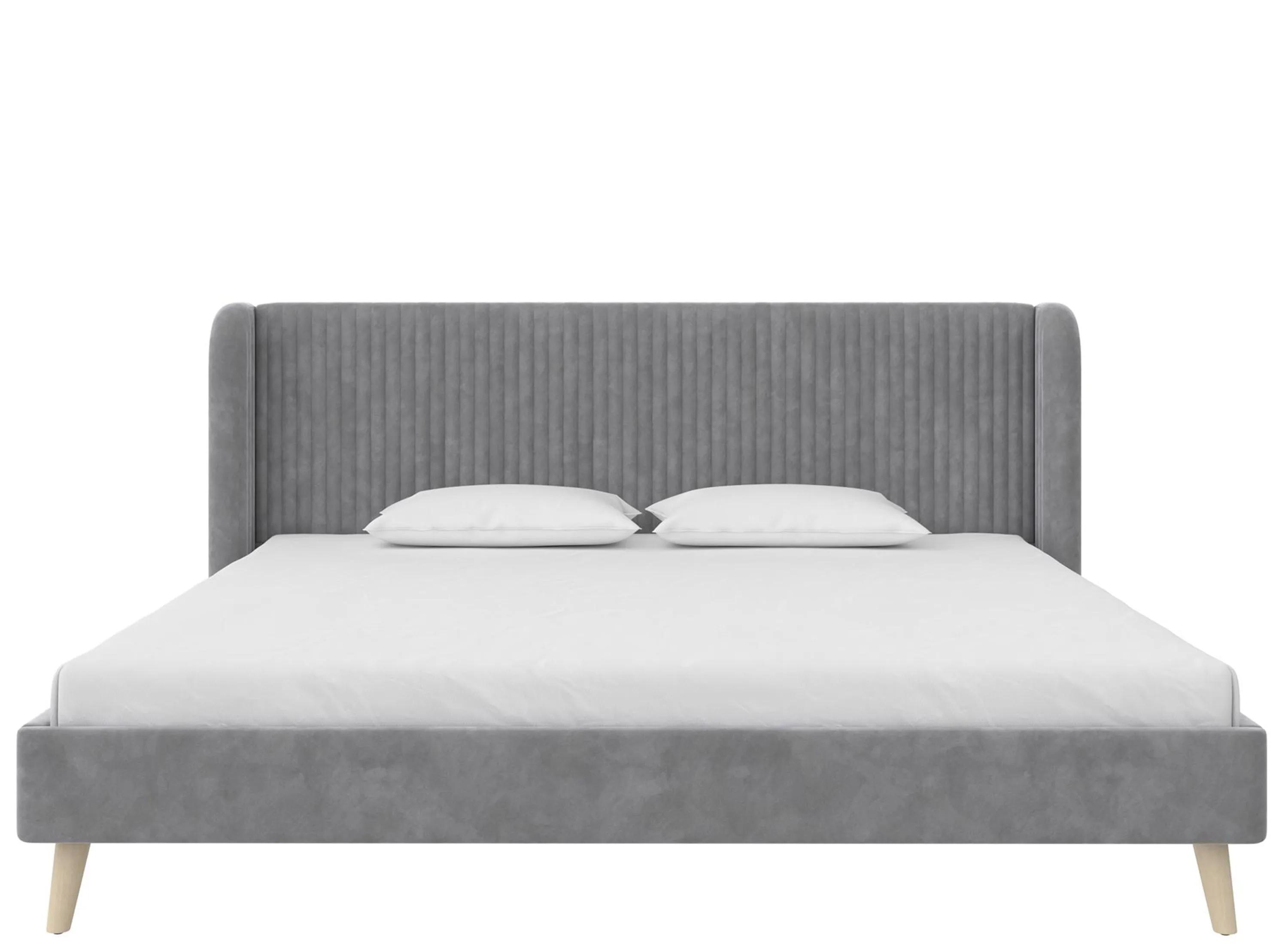Holly King Upholstered Wingback Bed