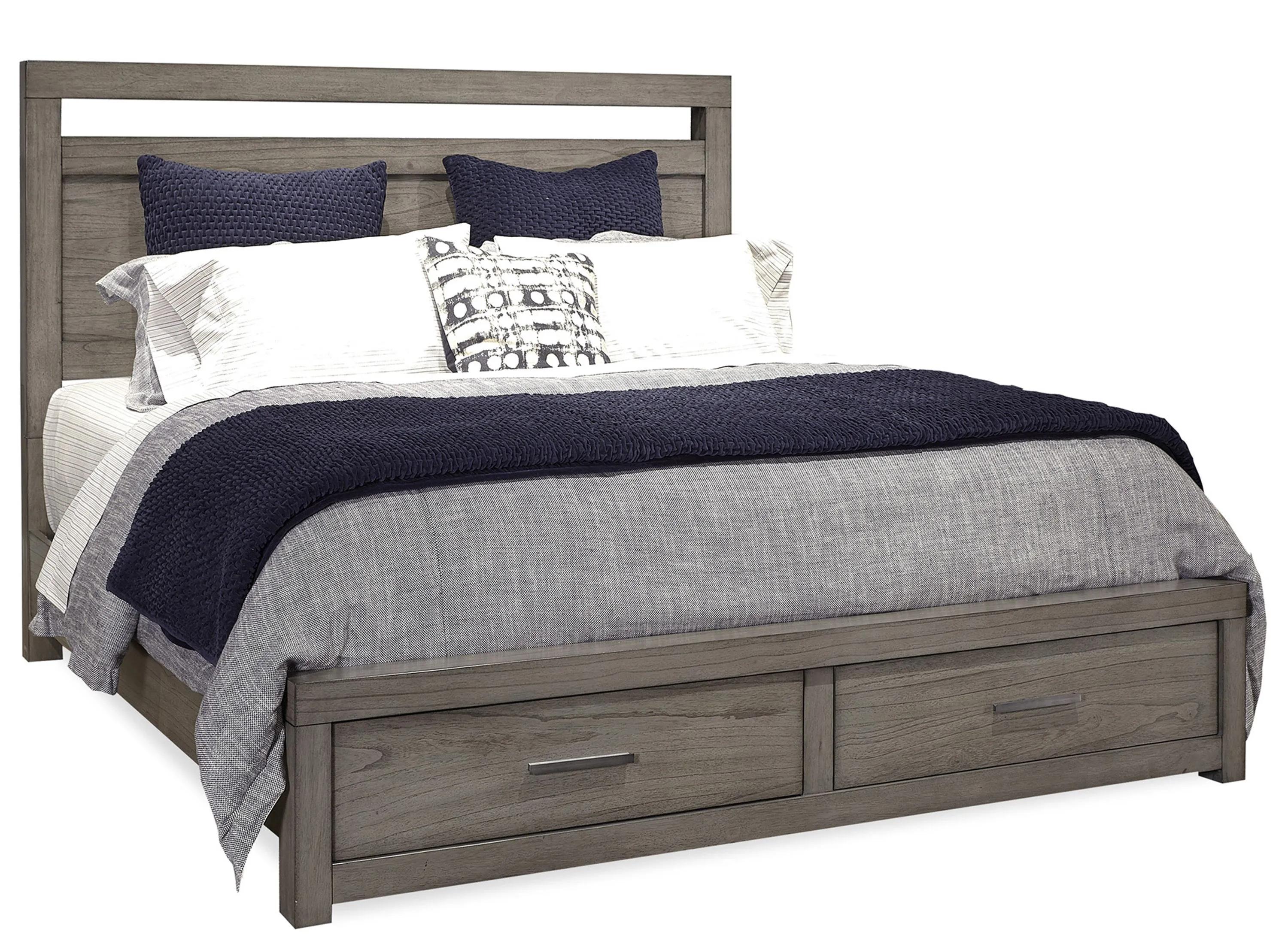 Modern Loft King Panel Bed with Storage